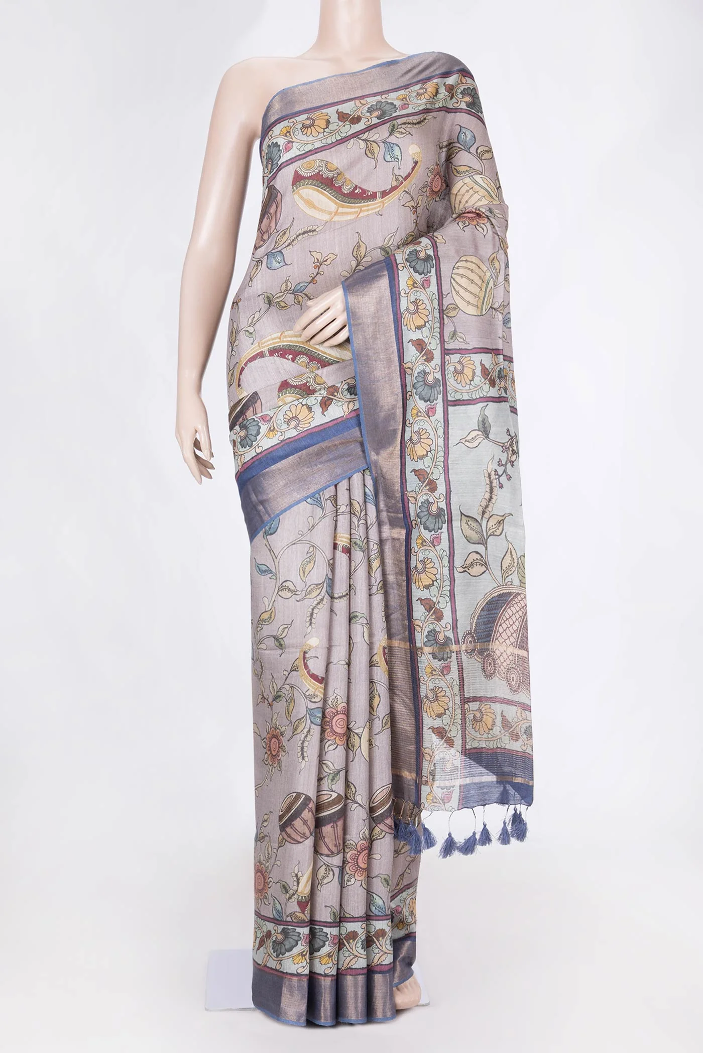 Grey Tussar Saree