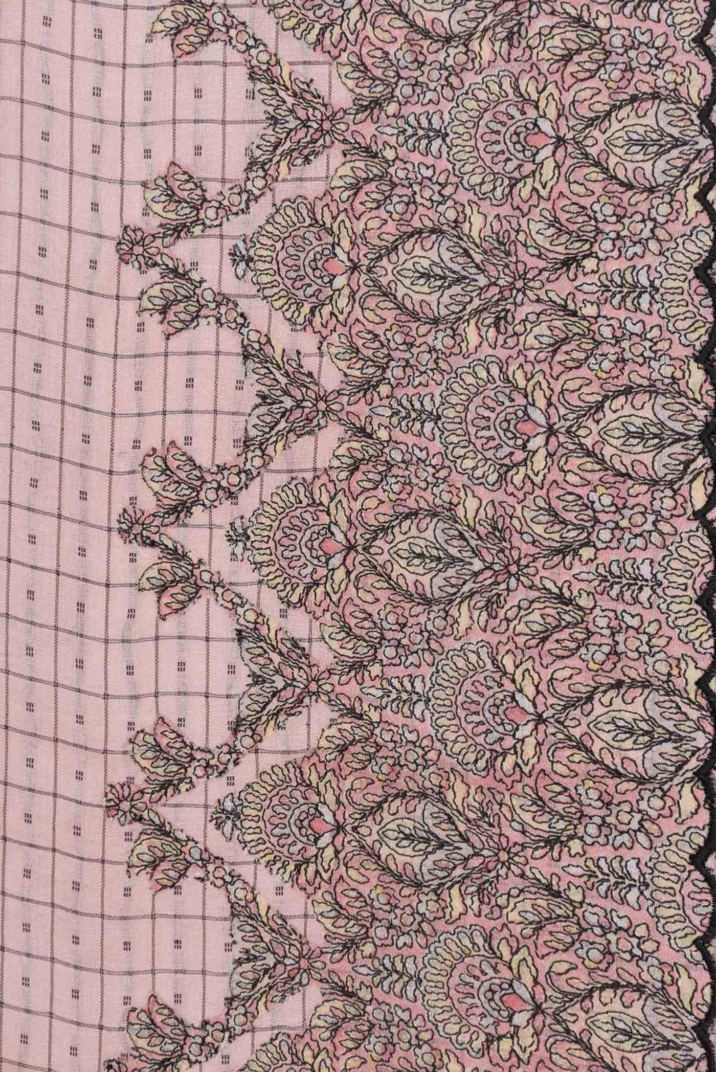Rose Gold Tussar Silk Saree - Image 3