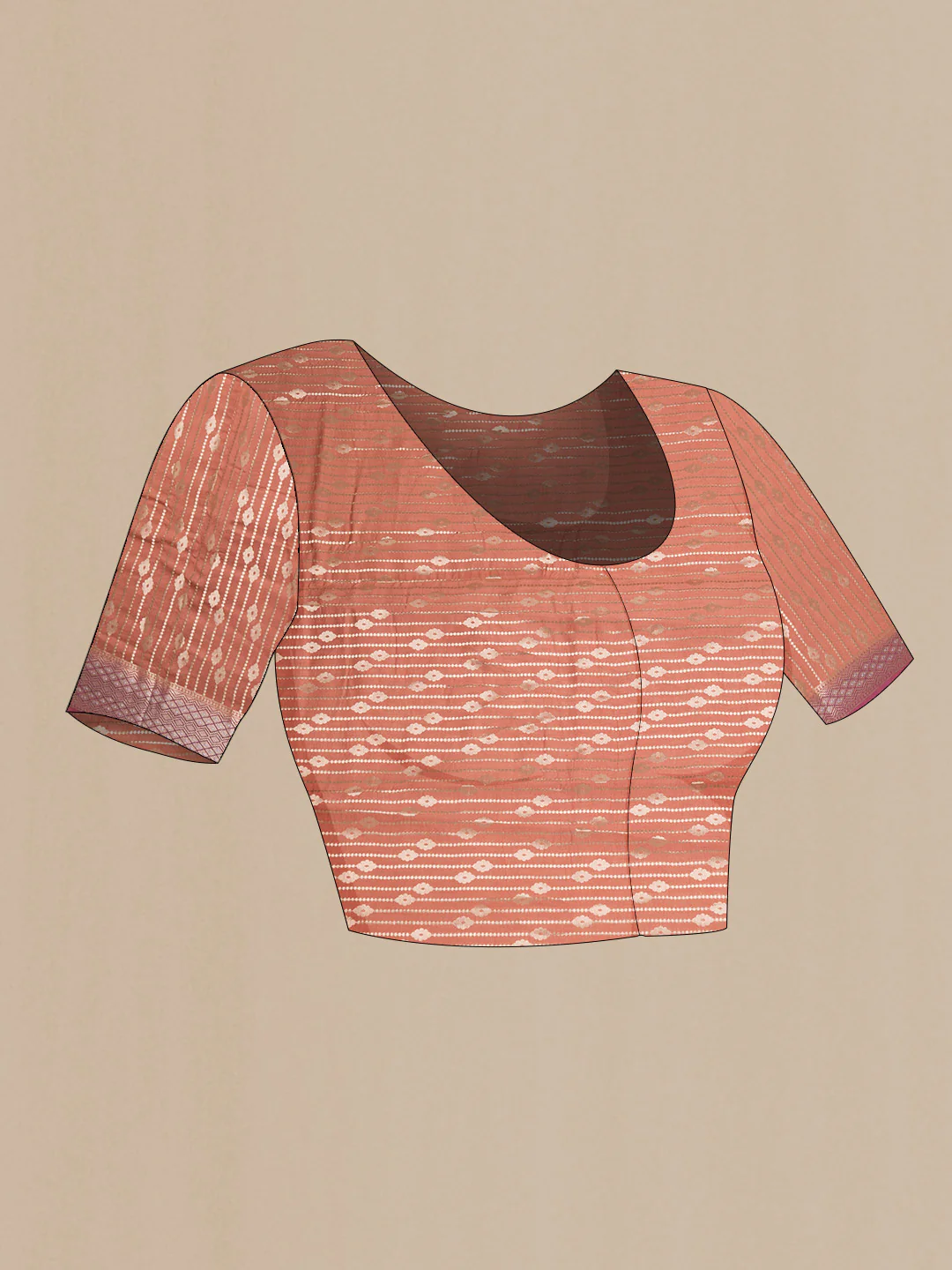 Rust Banarasi Raw Silk Saree - Image 3