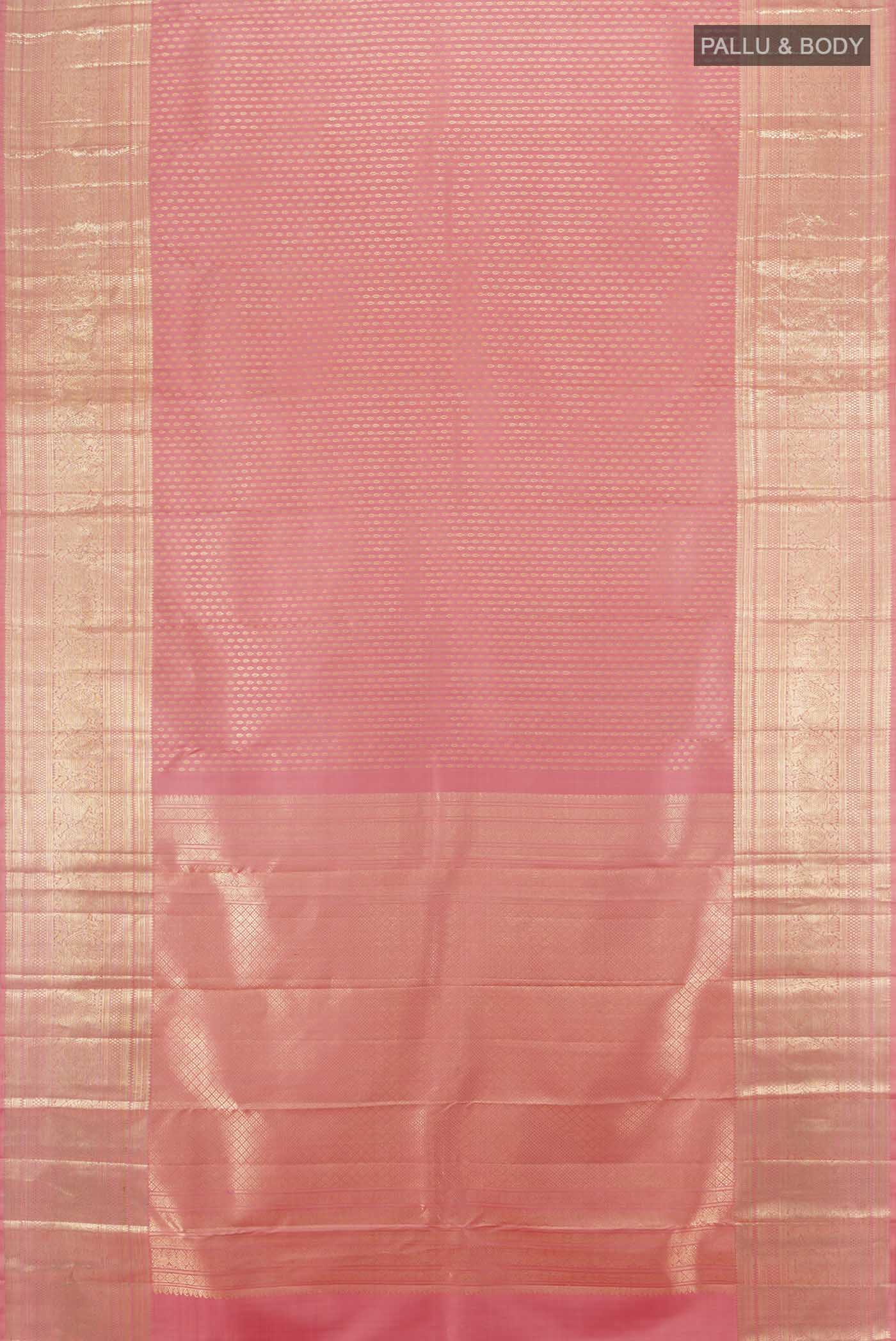 Rose pink Kanchipuram Silk Saree - Image 5
