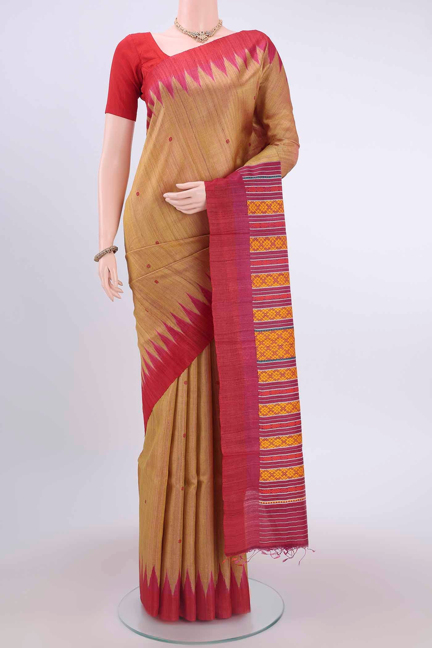 Golden Tussar Silk Saree