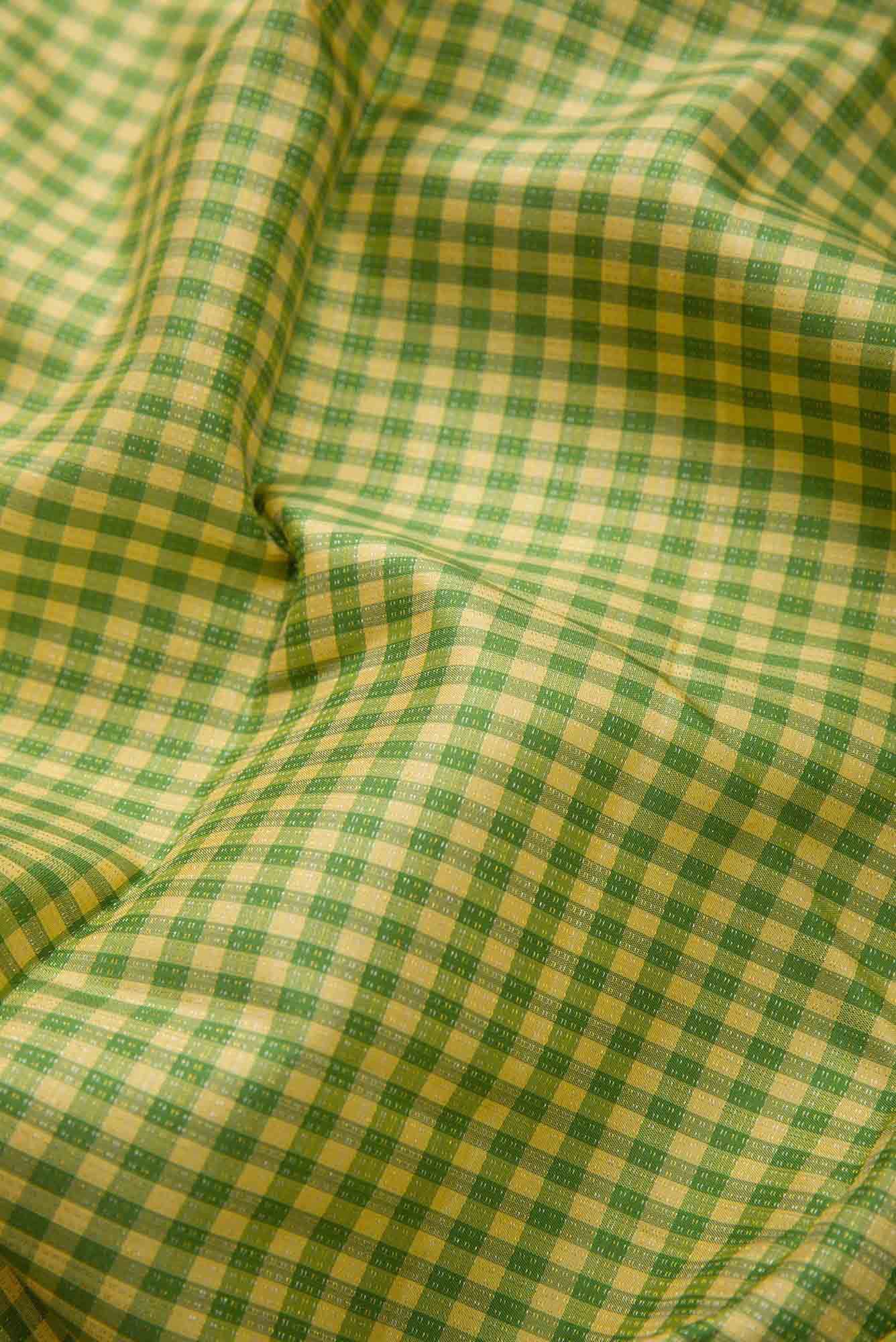 Green and Sandal Dual Tone Kanchipuram Silk Saree - Image 3