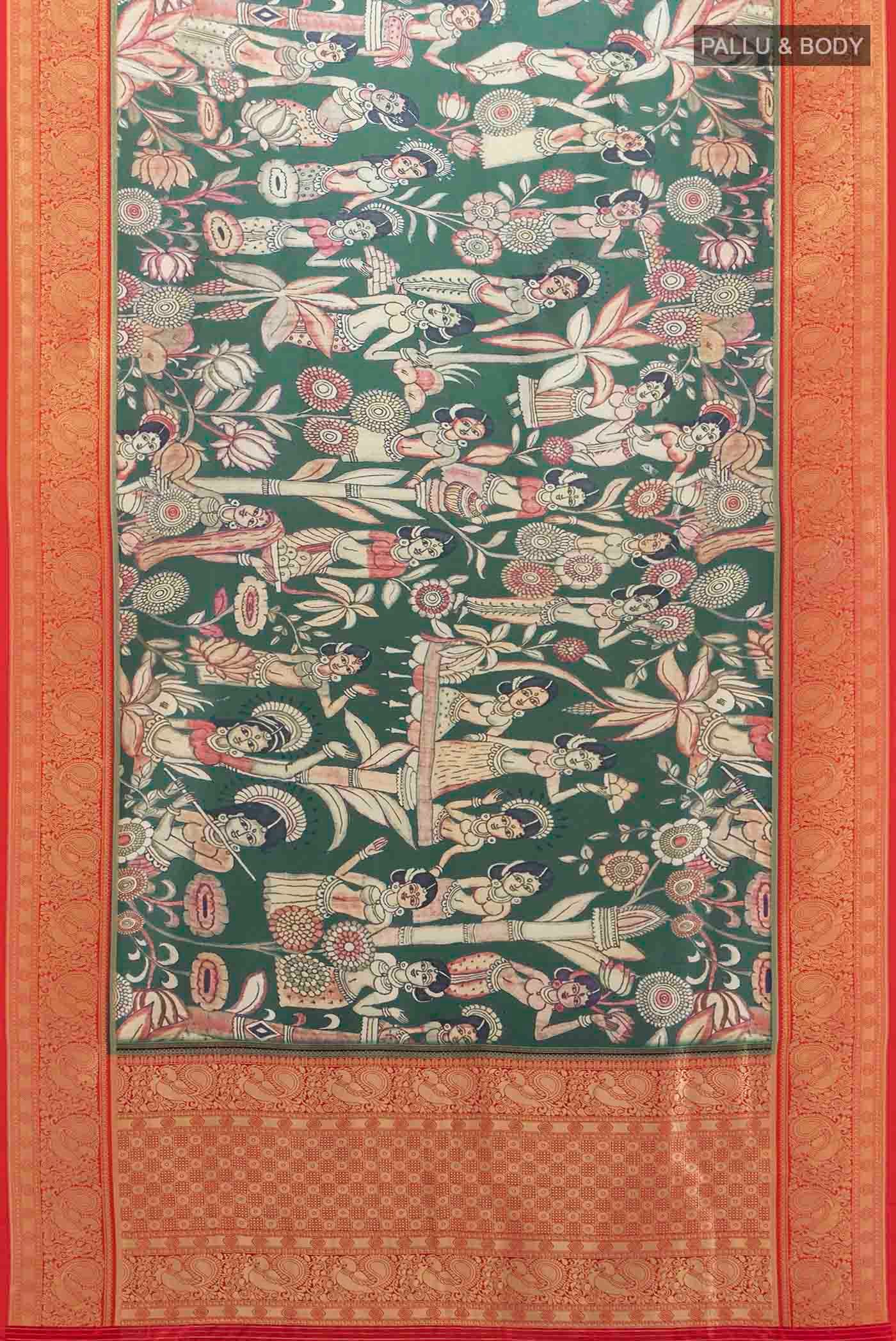 Green Art Silk Saree - Image 5