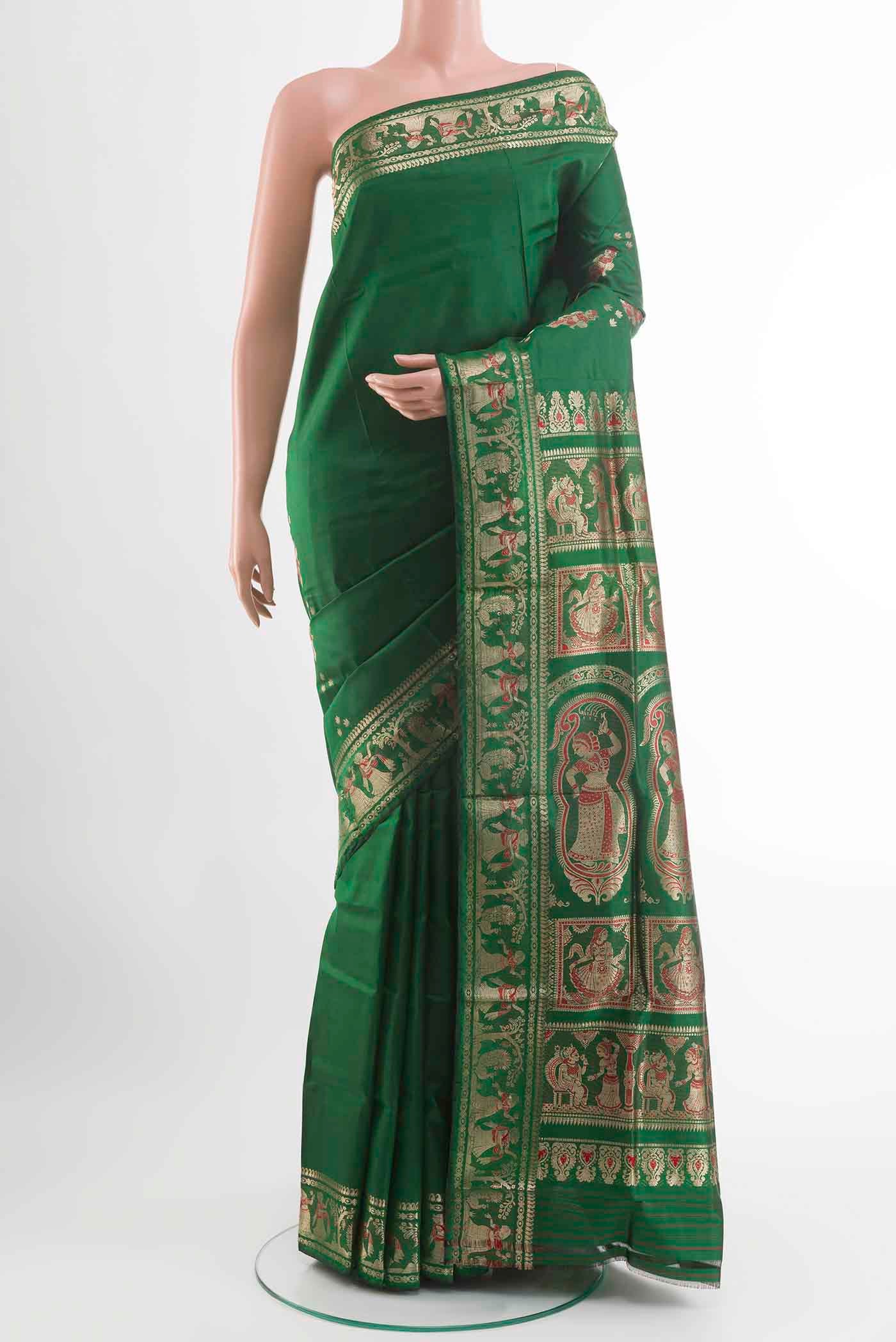 Green Baluchari Silk Saree
