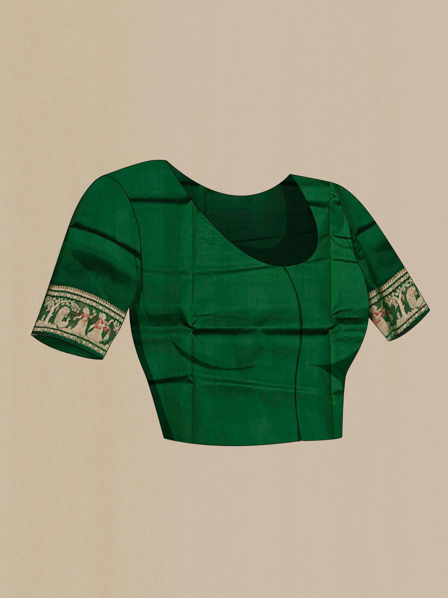 Green Baluchari Silk Saree - Image 4