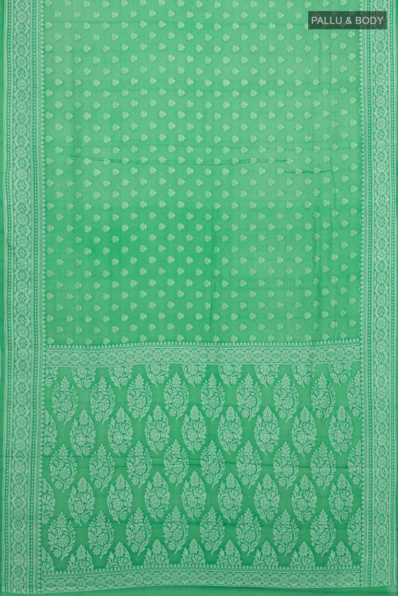 Green Banarasi Georgette Saree - Image 3