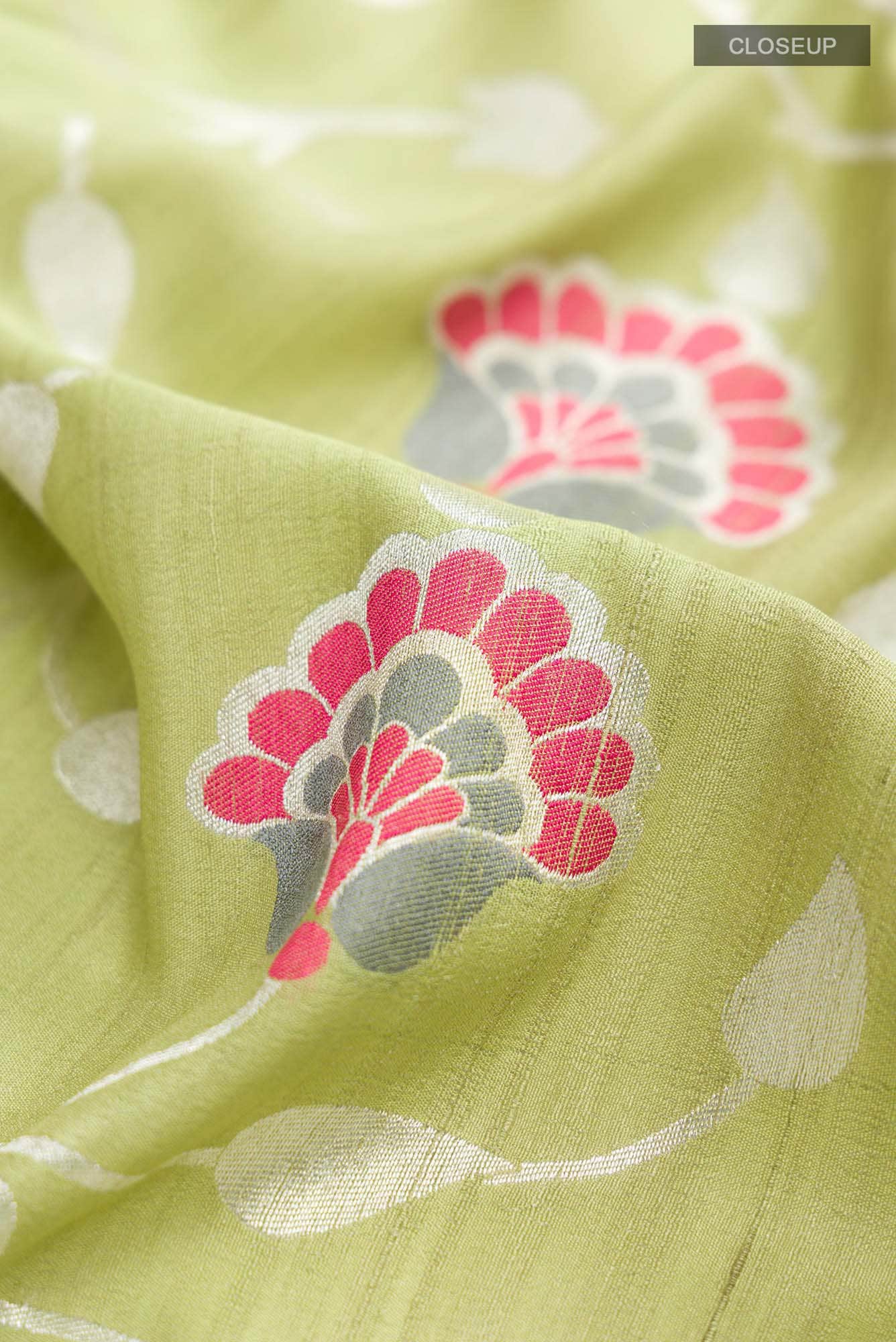 Green Banarasi Georgette Saree - Image 3