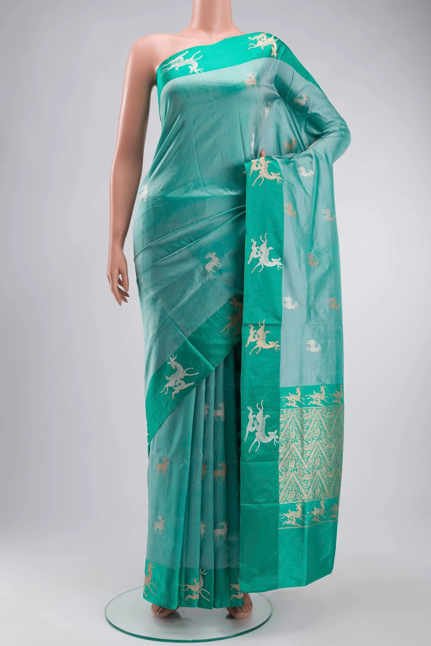 Green Banarasi Katan Silk Saree