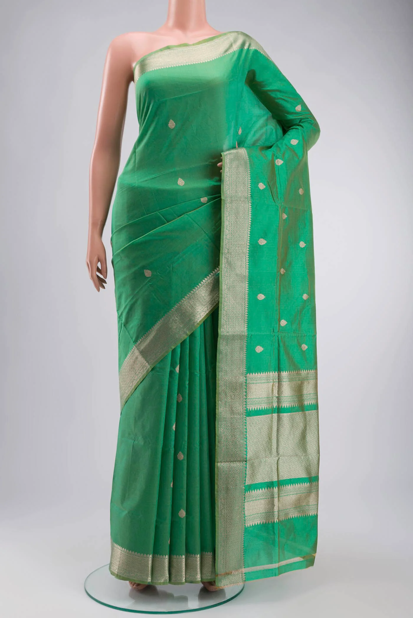 Green Banarasi Katan Silk Saree