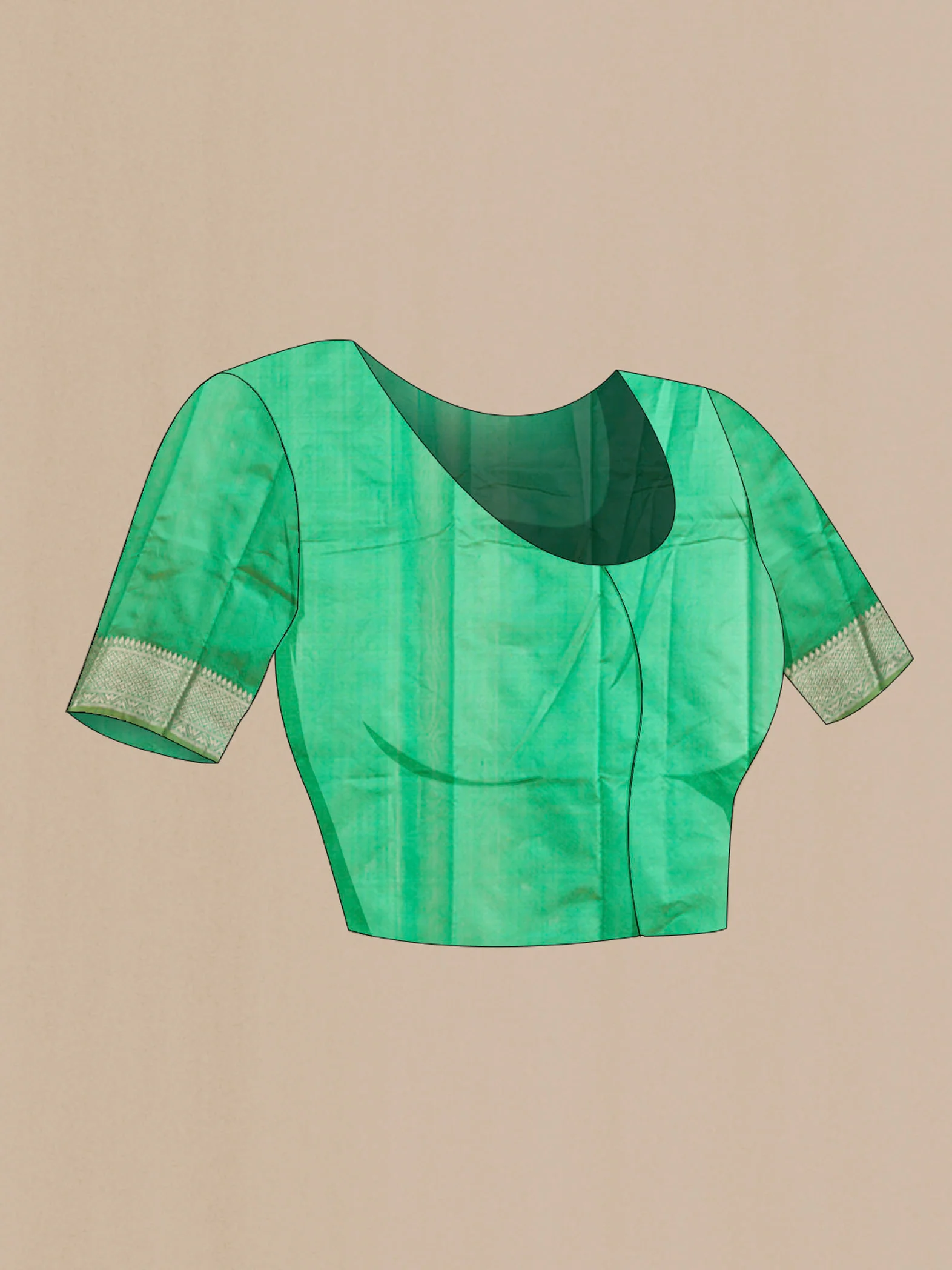 Green Banarasi Katan Silk Saree - Image 4
