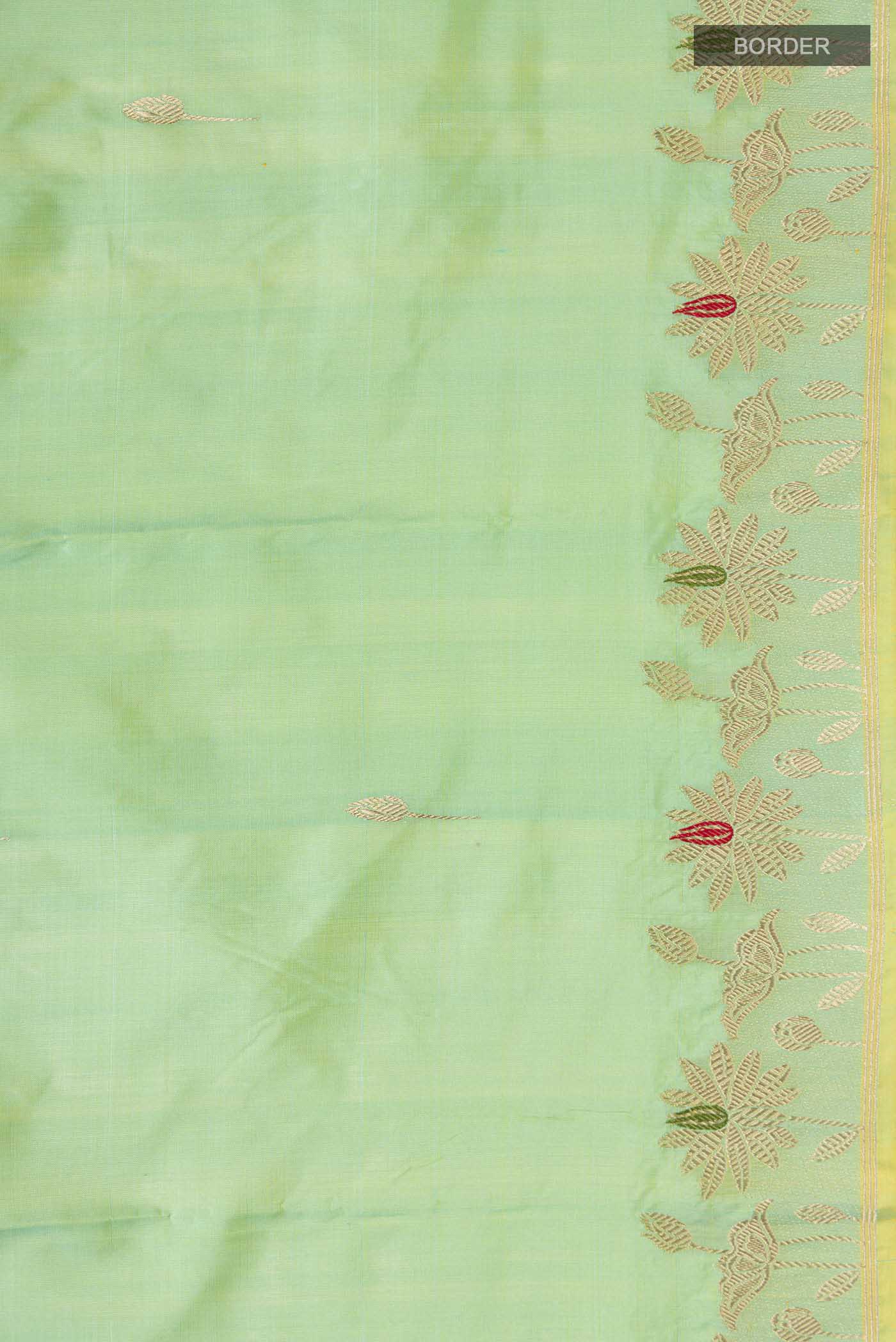 Green Banarasi Katan Silk Saree - Image 3