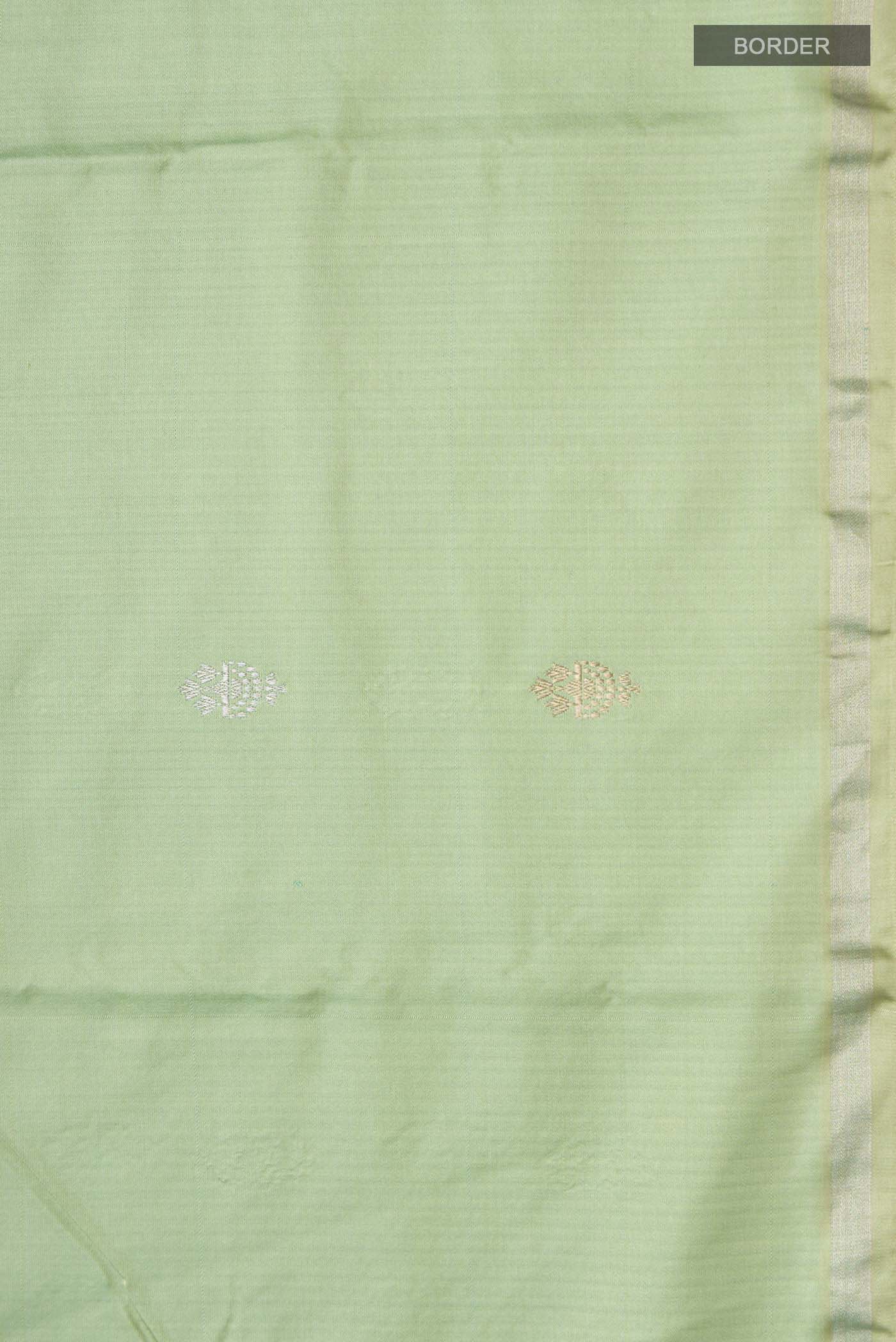 Green Banarasi Katan Silk Saree - Image 3