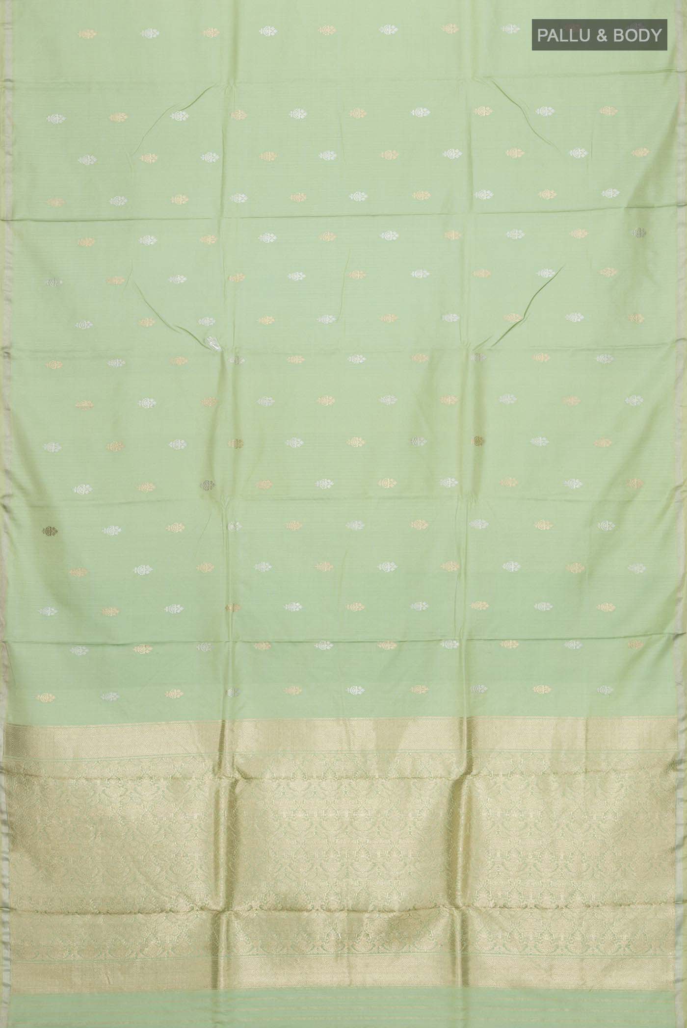 Green Banarasi Katan Silk Saree - Image 6