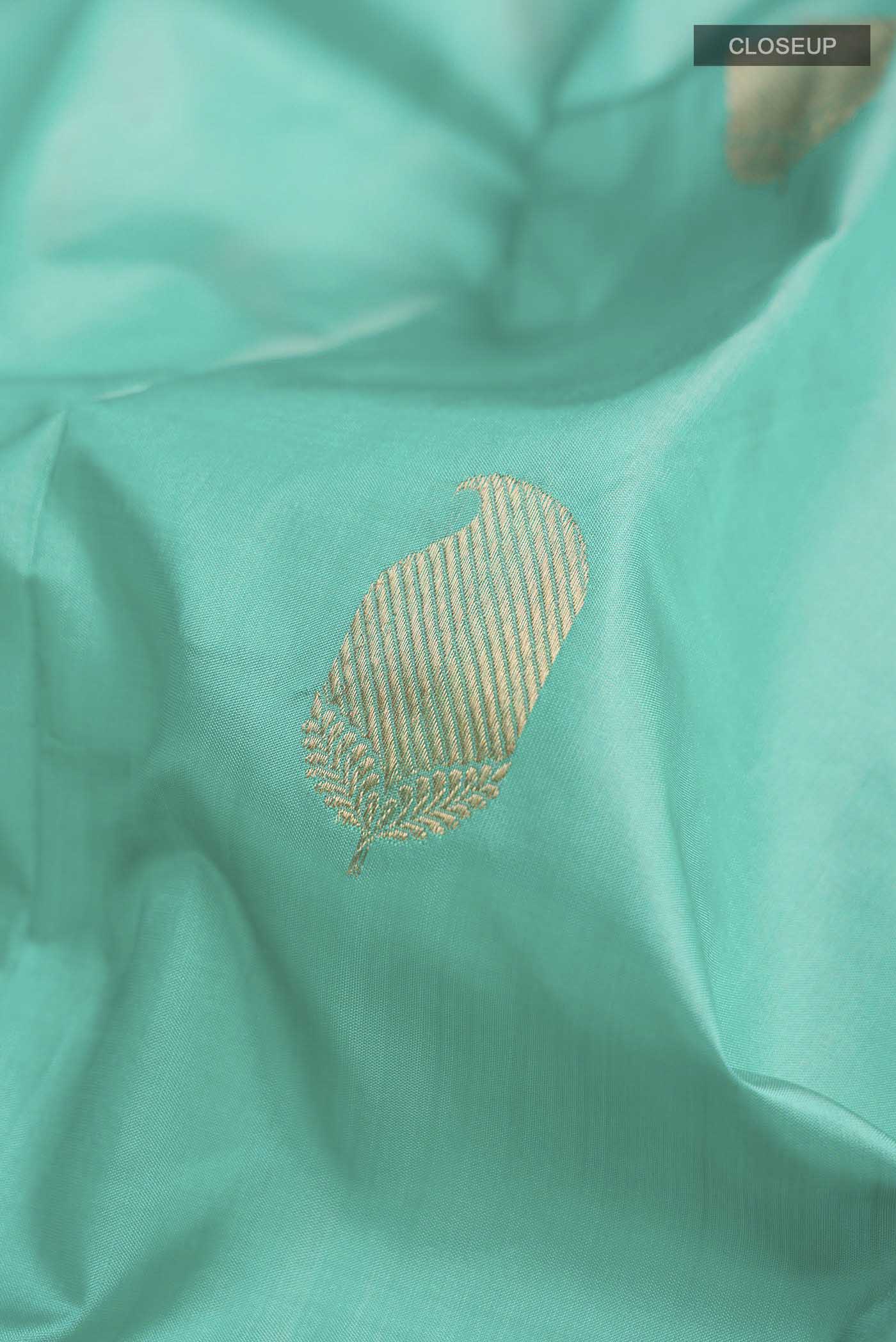 Green Banarasi Katan Silk Saree - Image 2