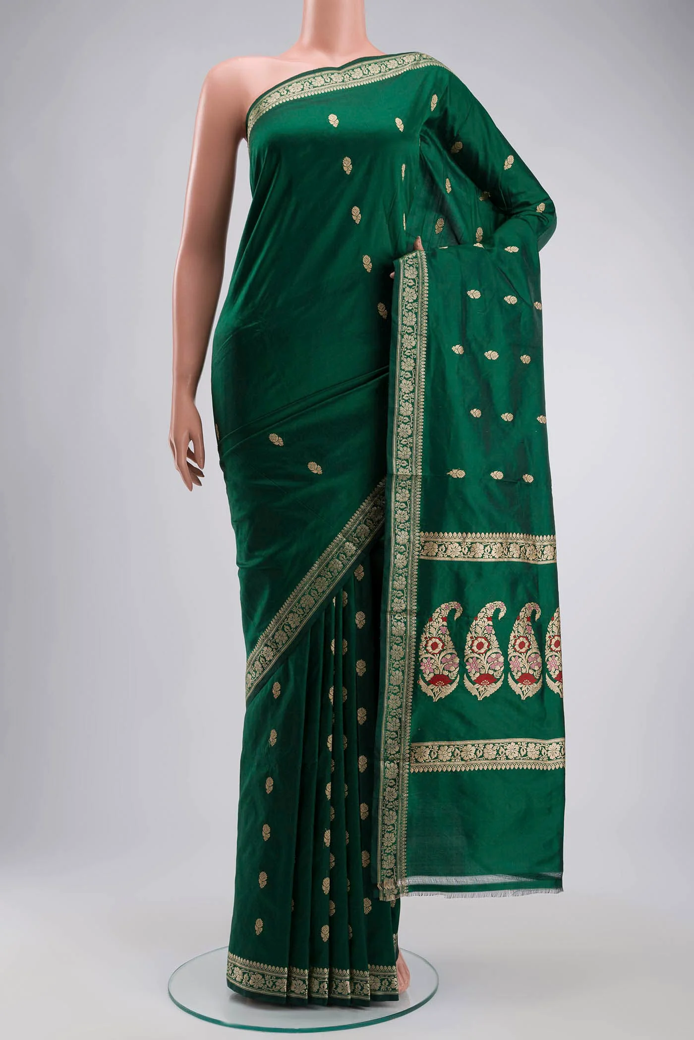 Green Banarasi Katan Silk Saree
