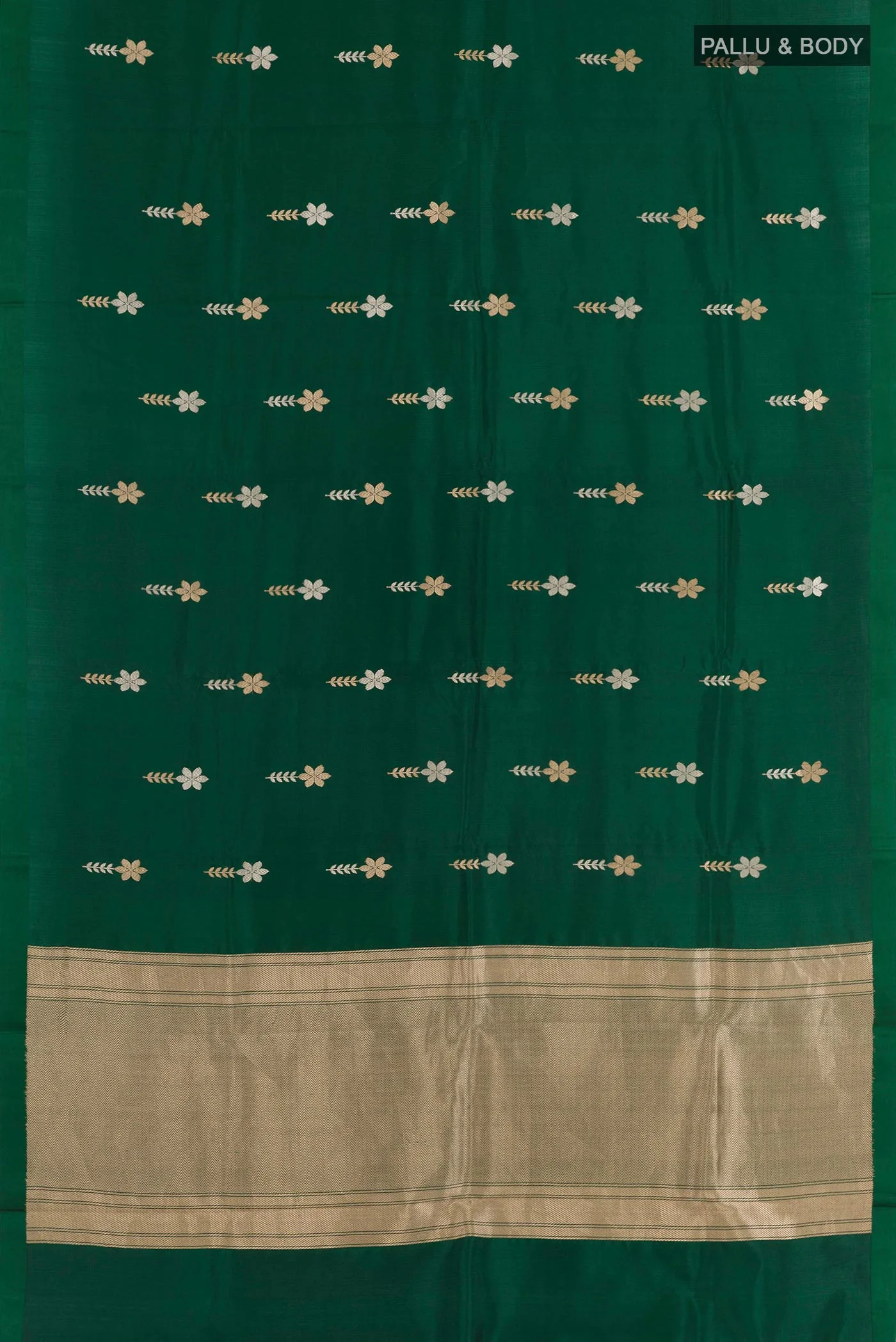 Green Banarasi Katan Silk Saree - Image 3