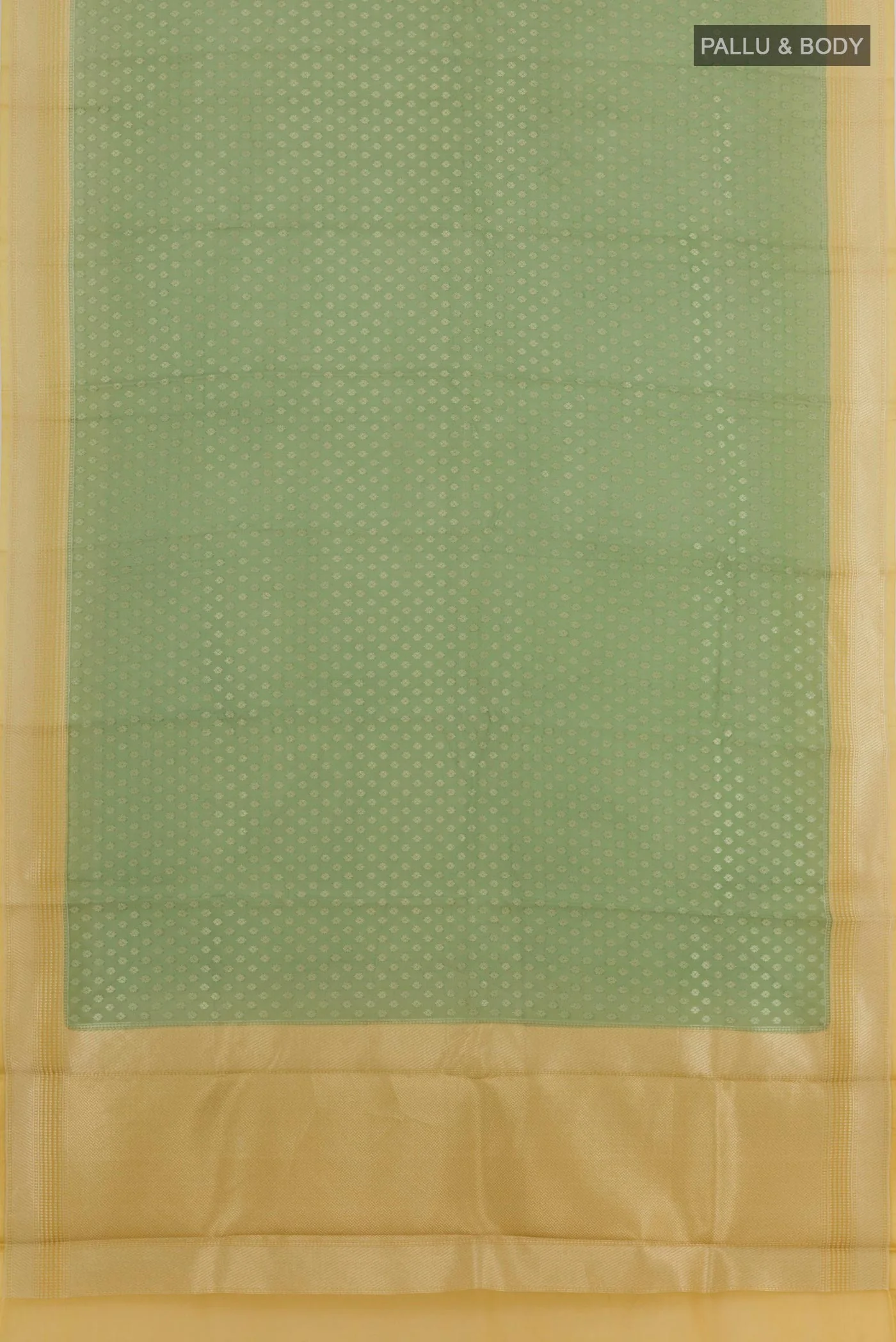 Green Banarasi Kora Silk Saree - Image 3