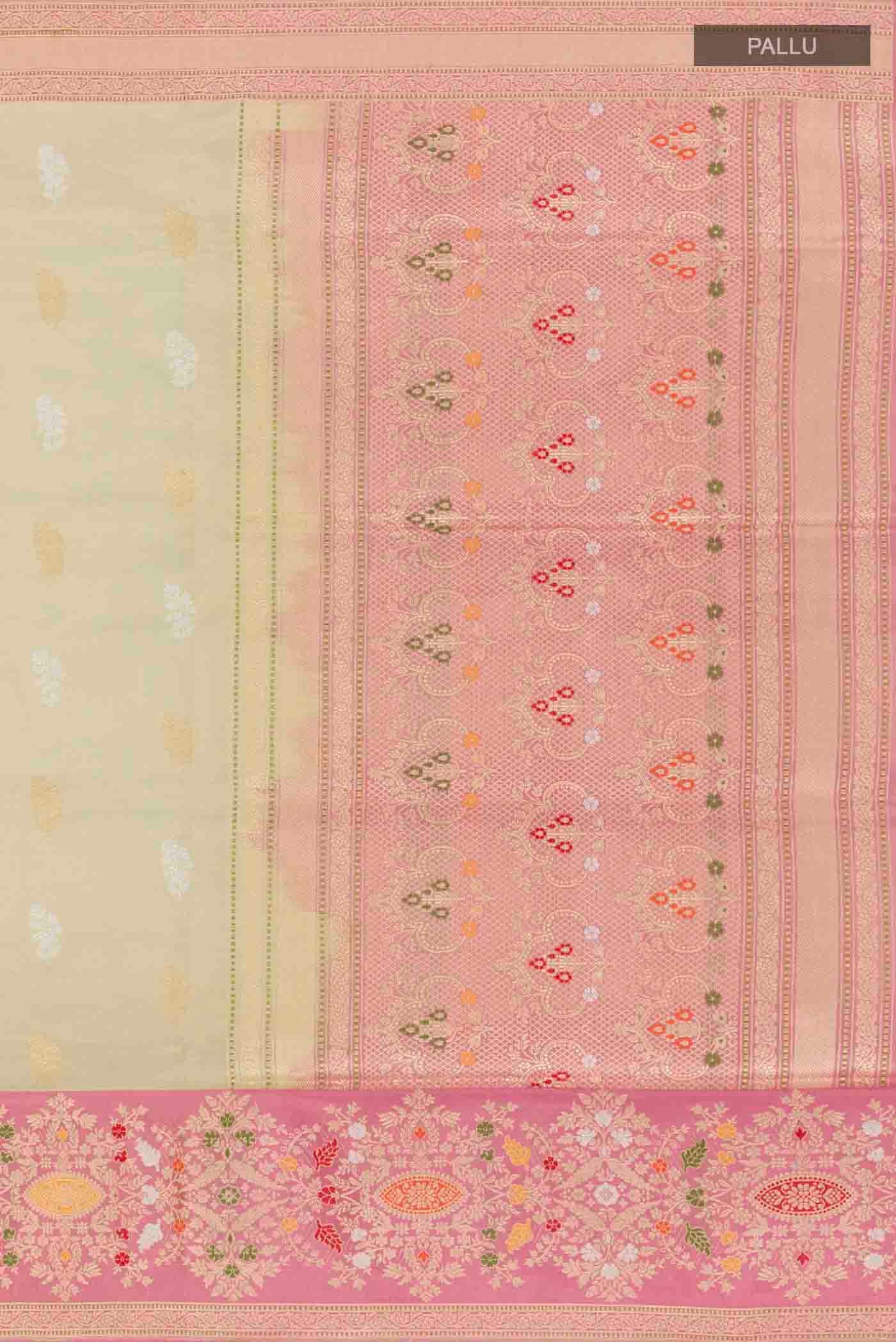 Green Banarasi Kora Silk Saree - Image 7
