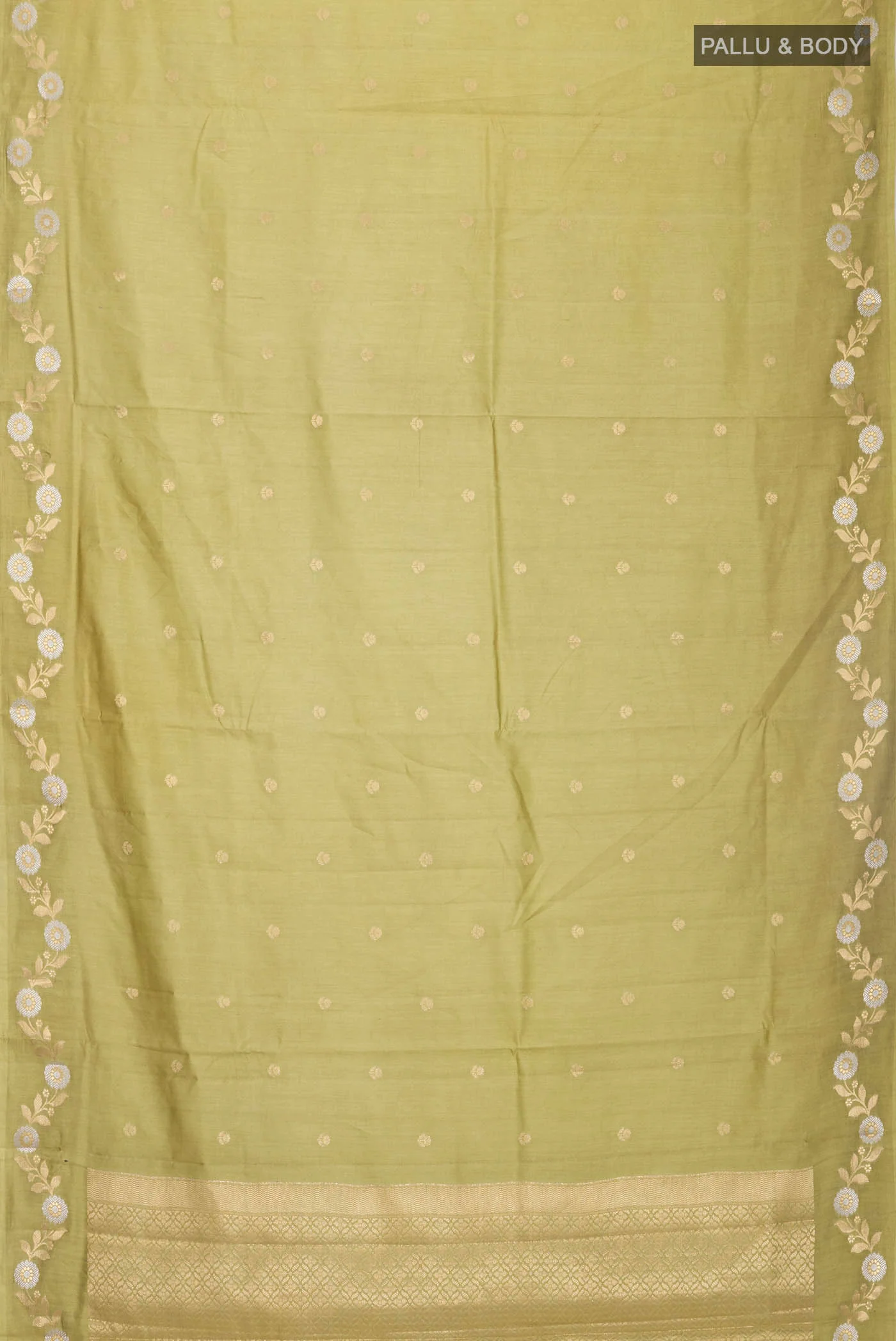 Green Banarasi Raw Silk Saree - Image 5