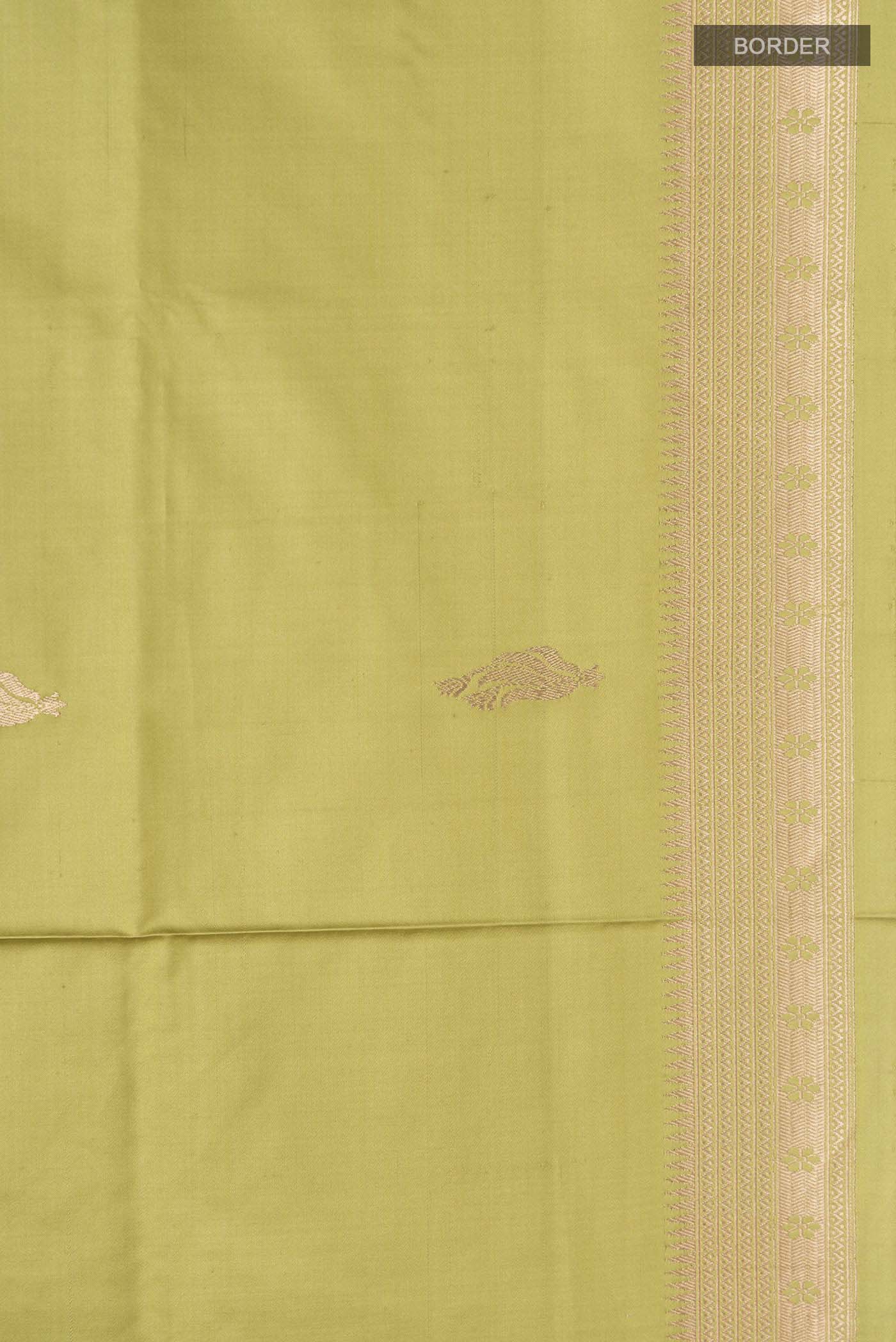Green Banarasi Silk Saree - Image 3