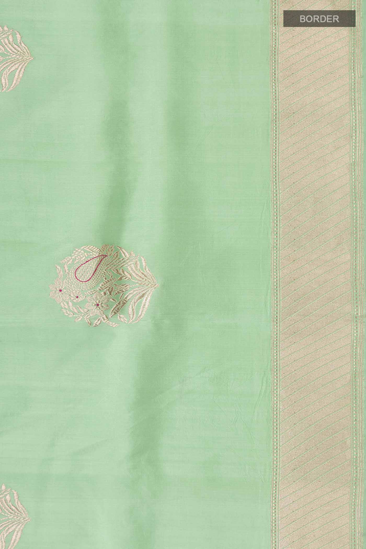 Green Banarasi Silk Saree - Image 3