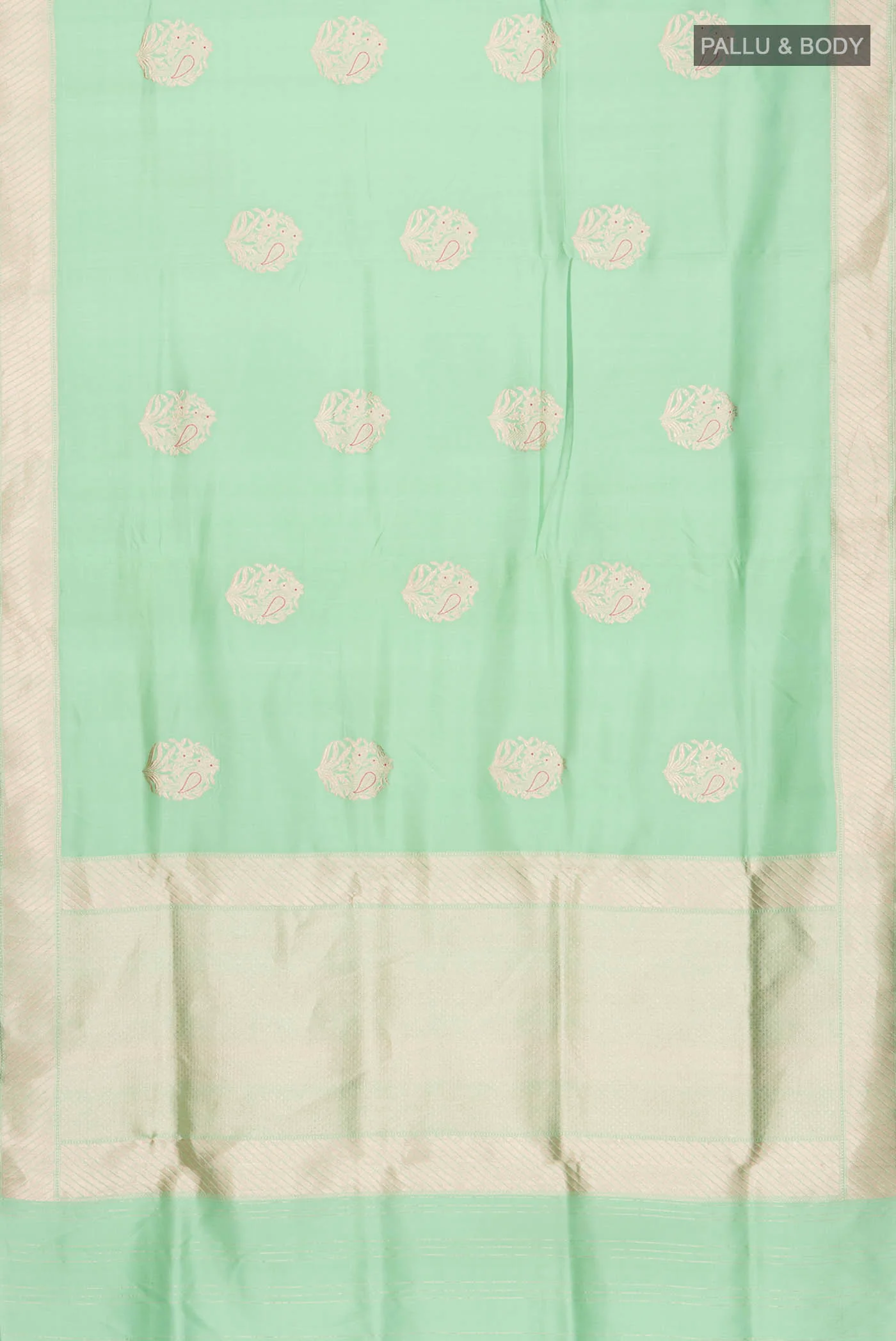 Green Banarasi Silk Saree - Image 6
