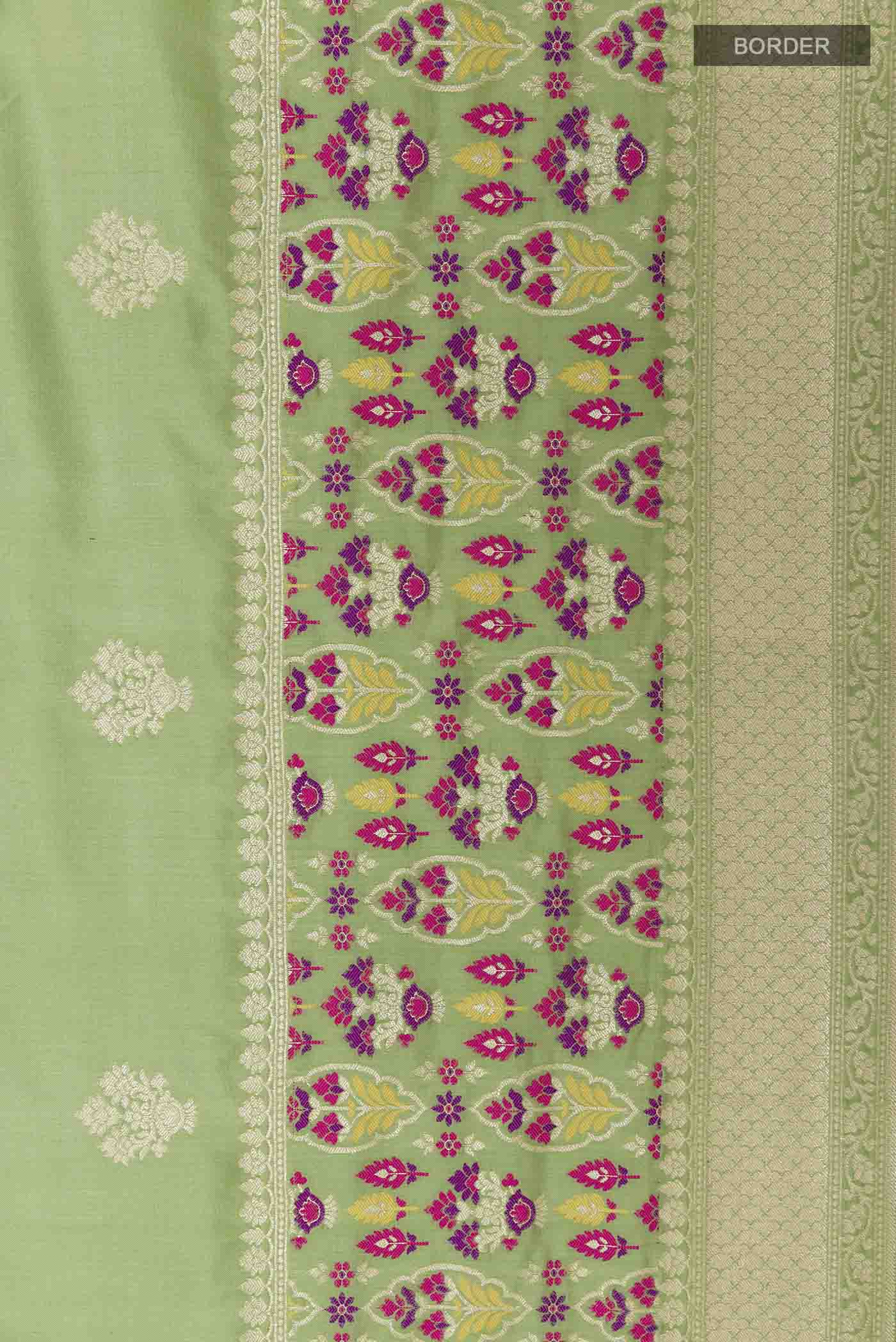 Pista Green Banarasi Silk Saree - Image 3