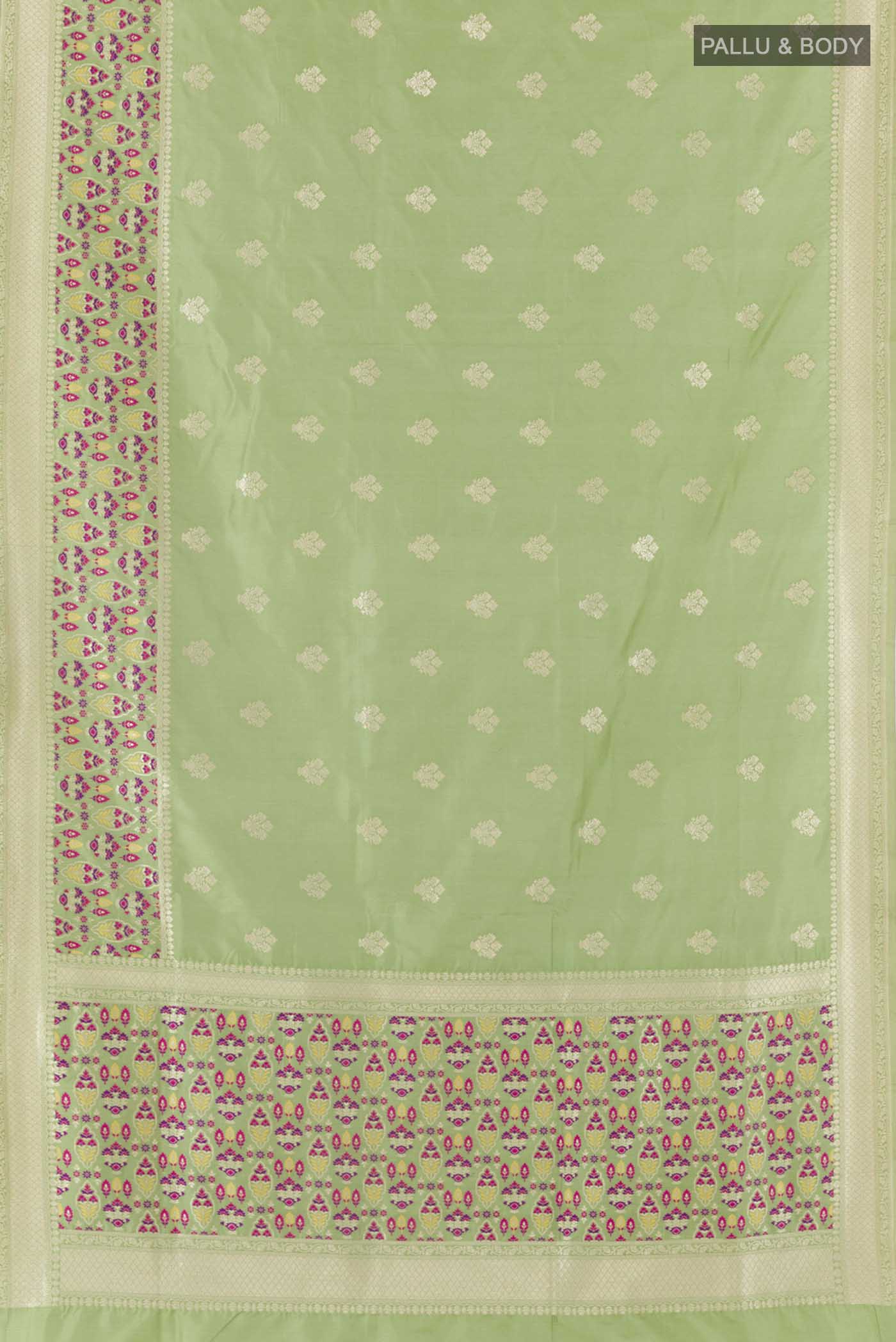 Pista Green Banarasi Silk Saree - Image 6