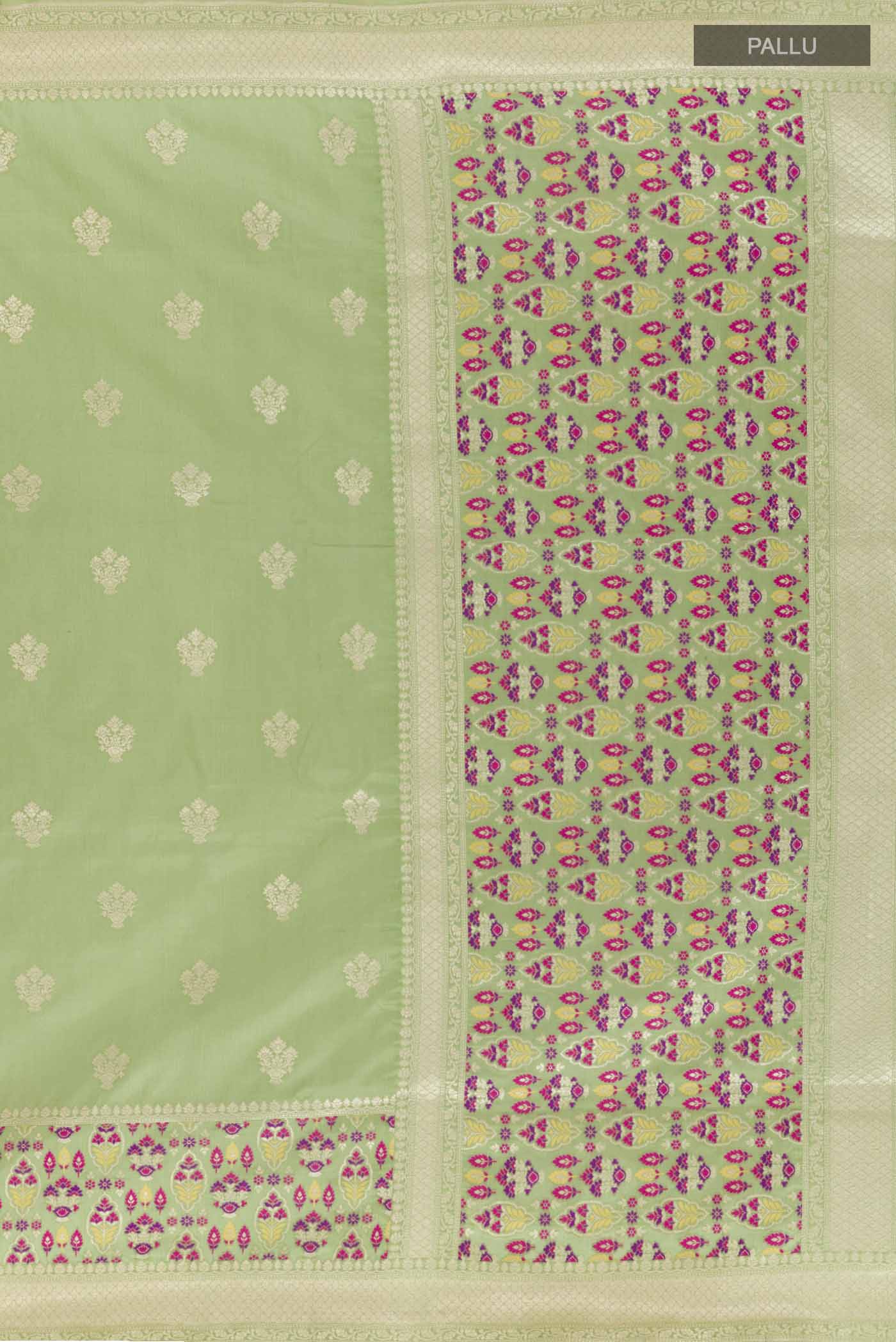 Pista Green Banarasi Silk Saree - Image 7
