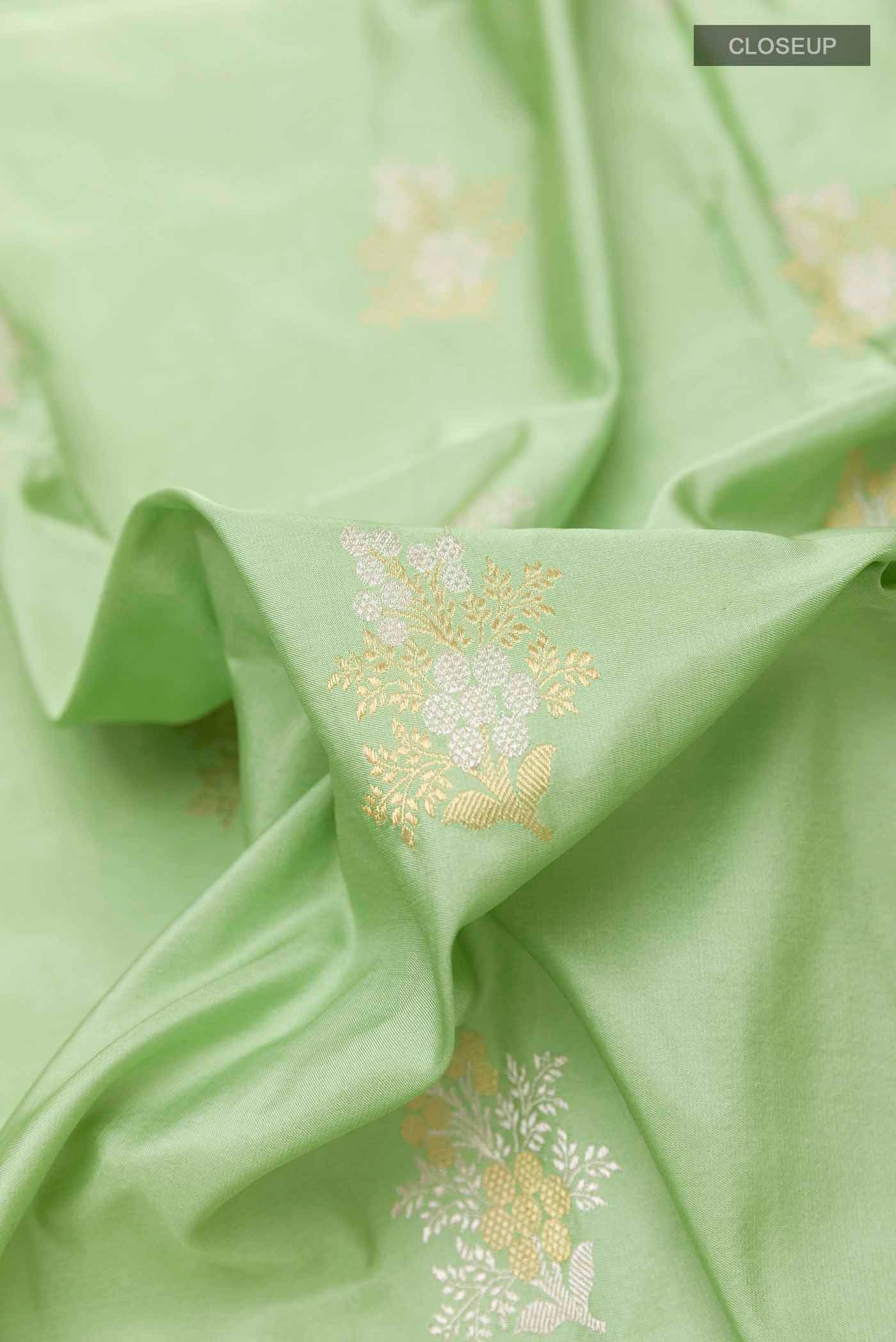 Green Banarasi Silk Saree - Image 2