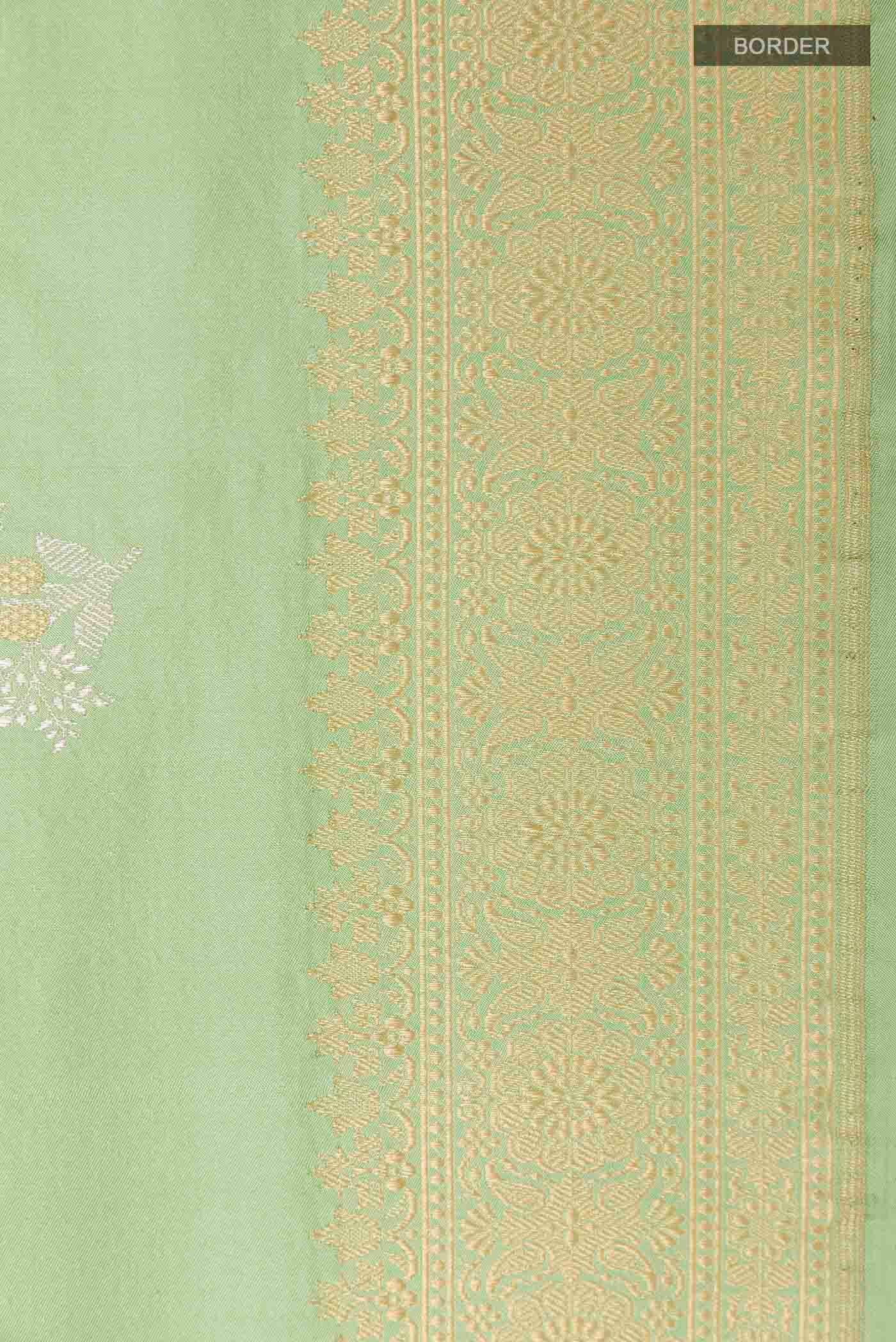 Green Banarasi Silk Saree - Image 3