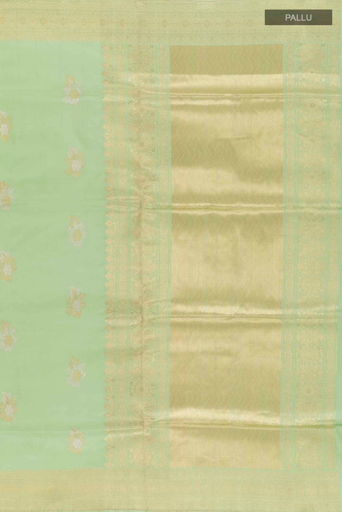 Green Banarasi Silk Saree - Image 7