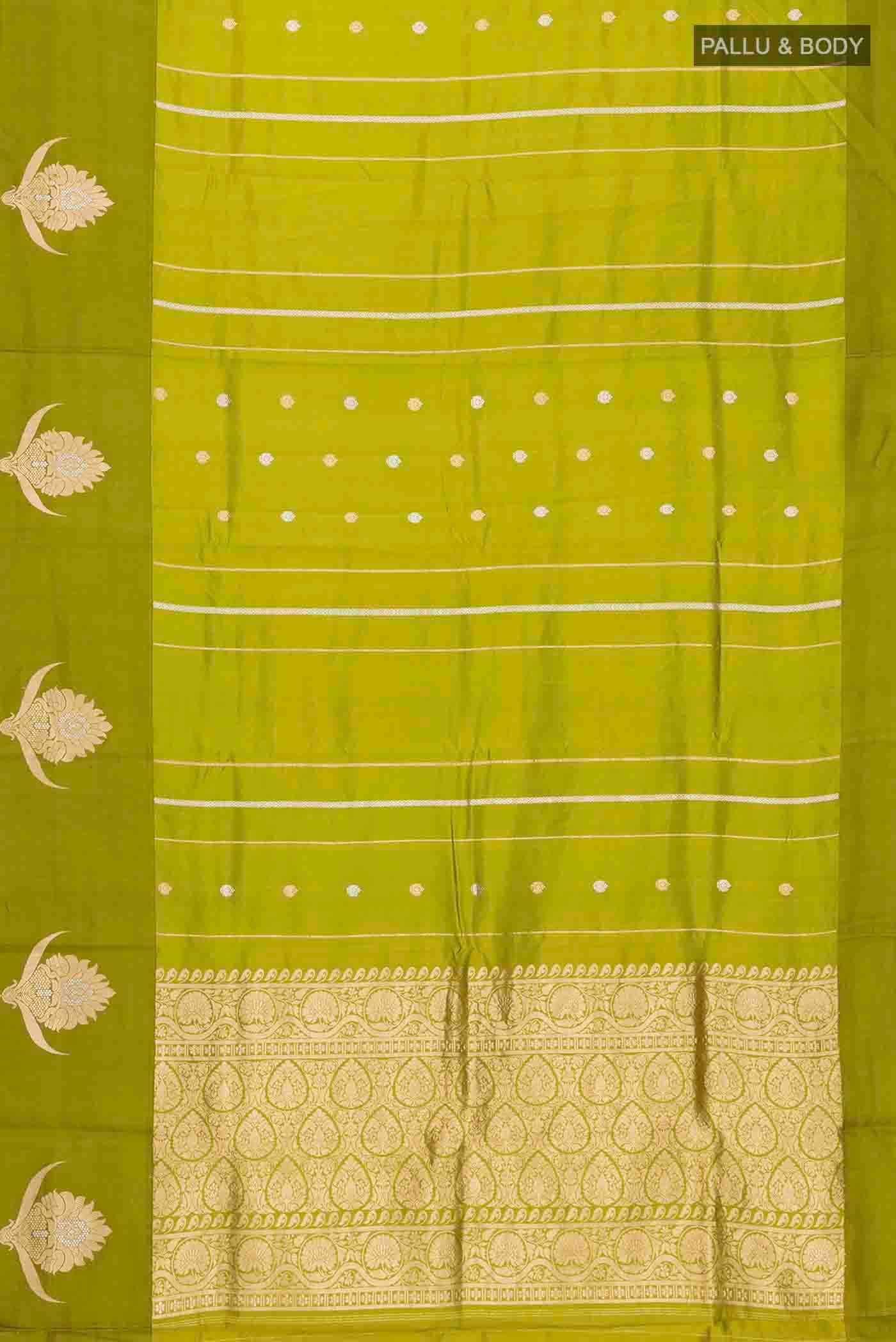Green Banarasi Silk Saree - Image 5