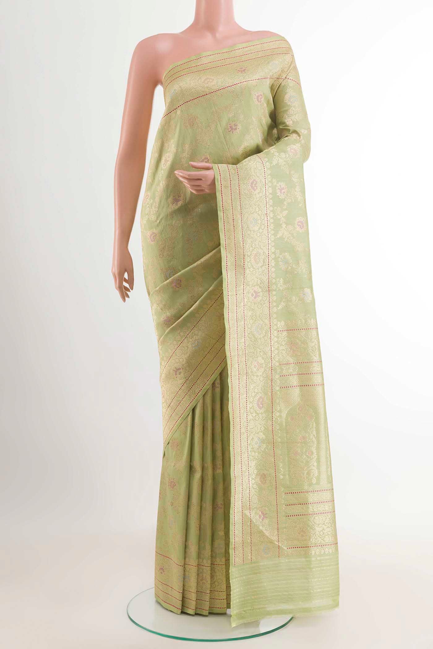 Green Banarasi Silk Saree