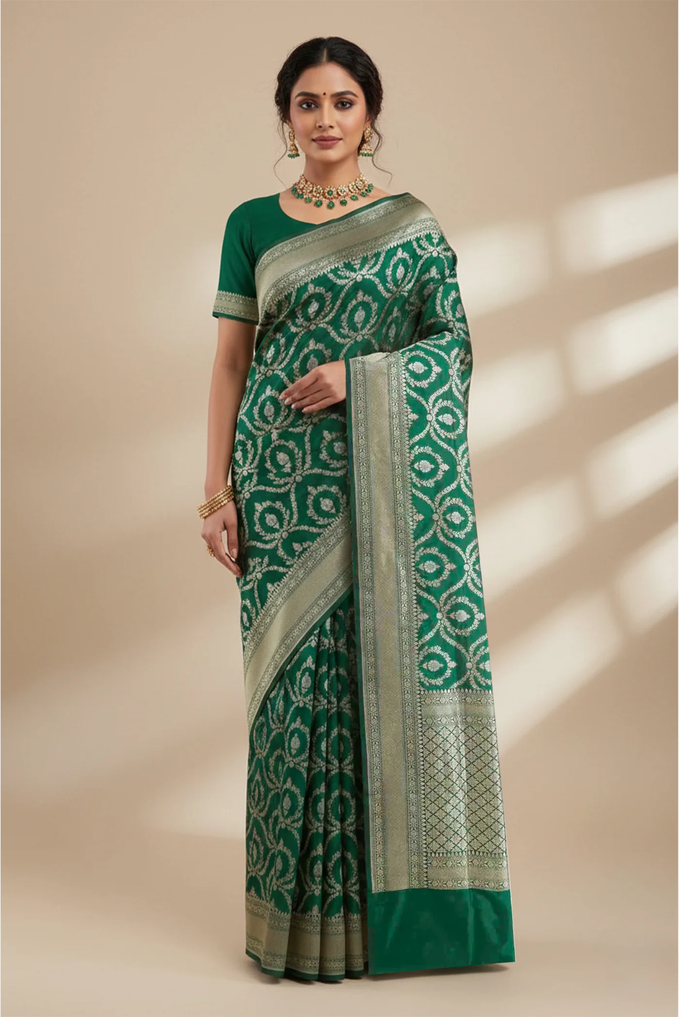Green Banarasi Silk Saree