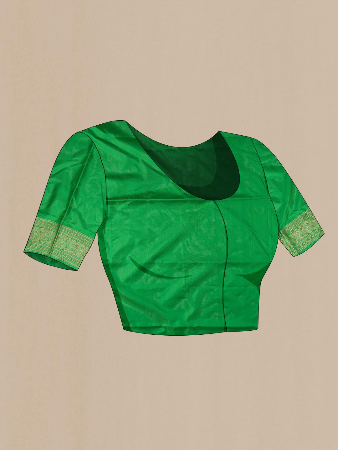 Green Banarasi Silk Saree - Image 6