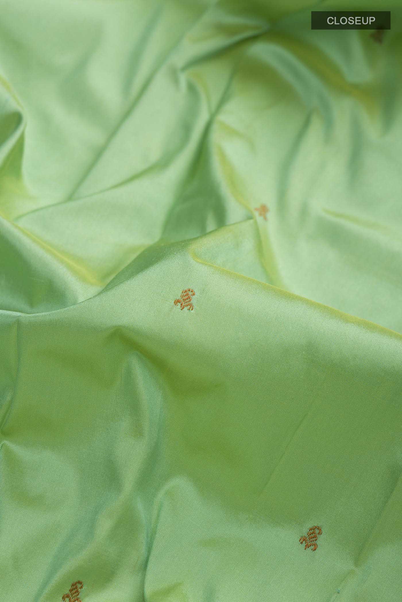 Green Bangalore Silk Saree - Image 2