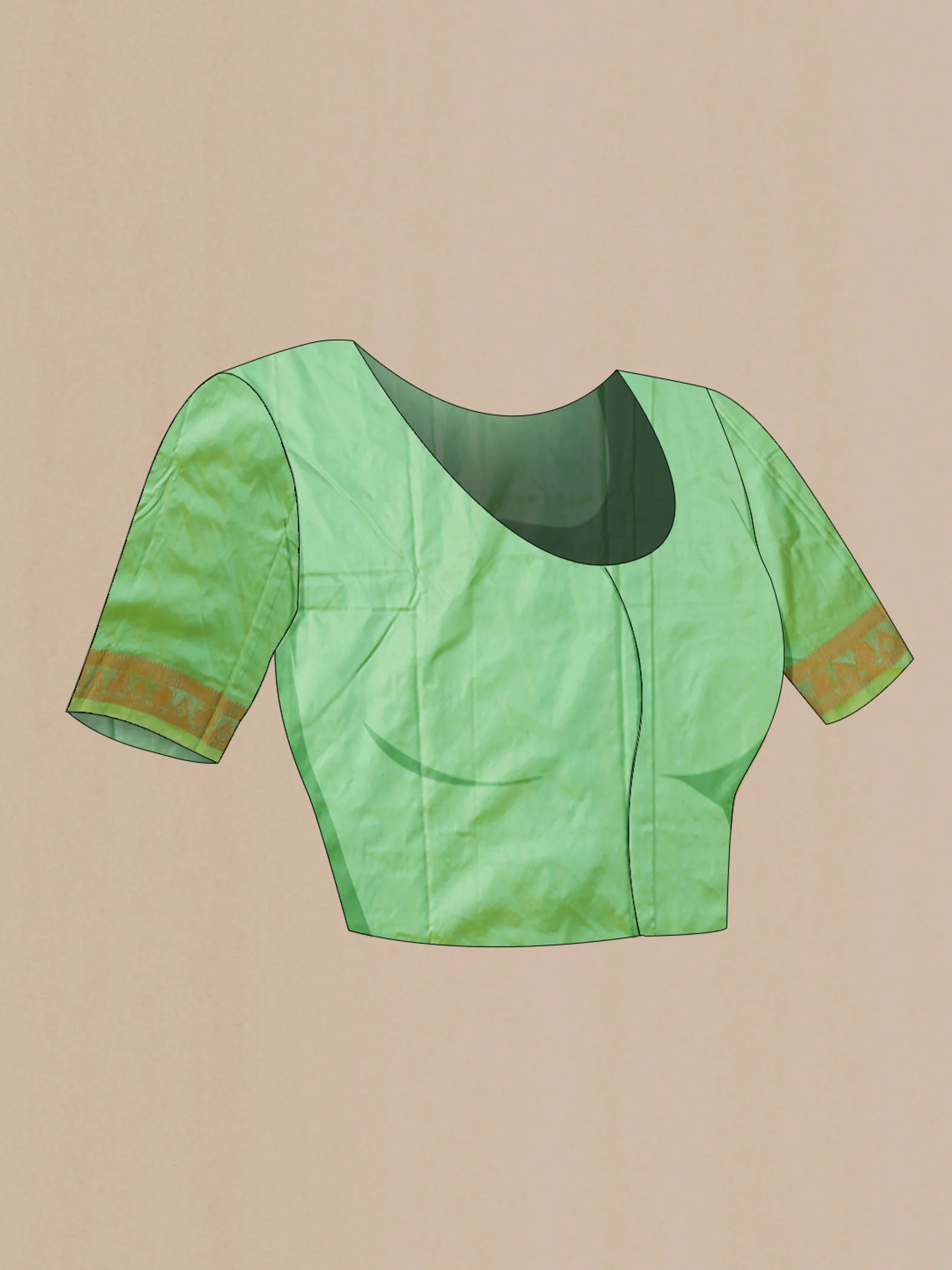 Green Bangalore Silk Saree - Image 5