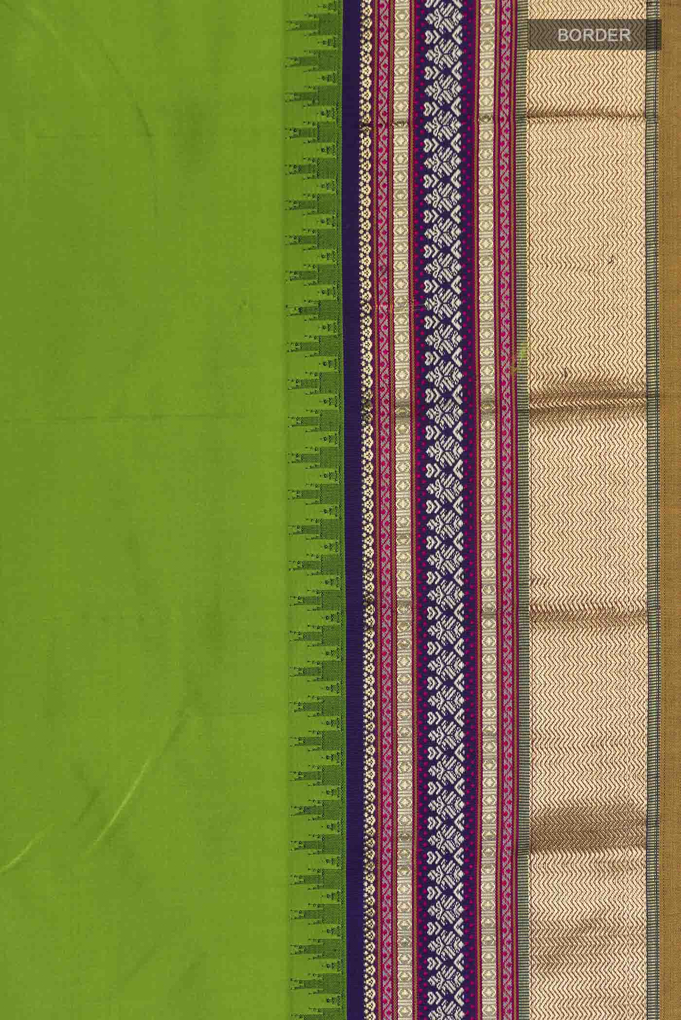 Green Bangalore Silk Saree - Image 3