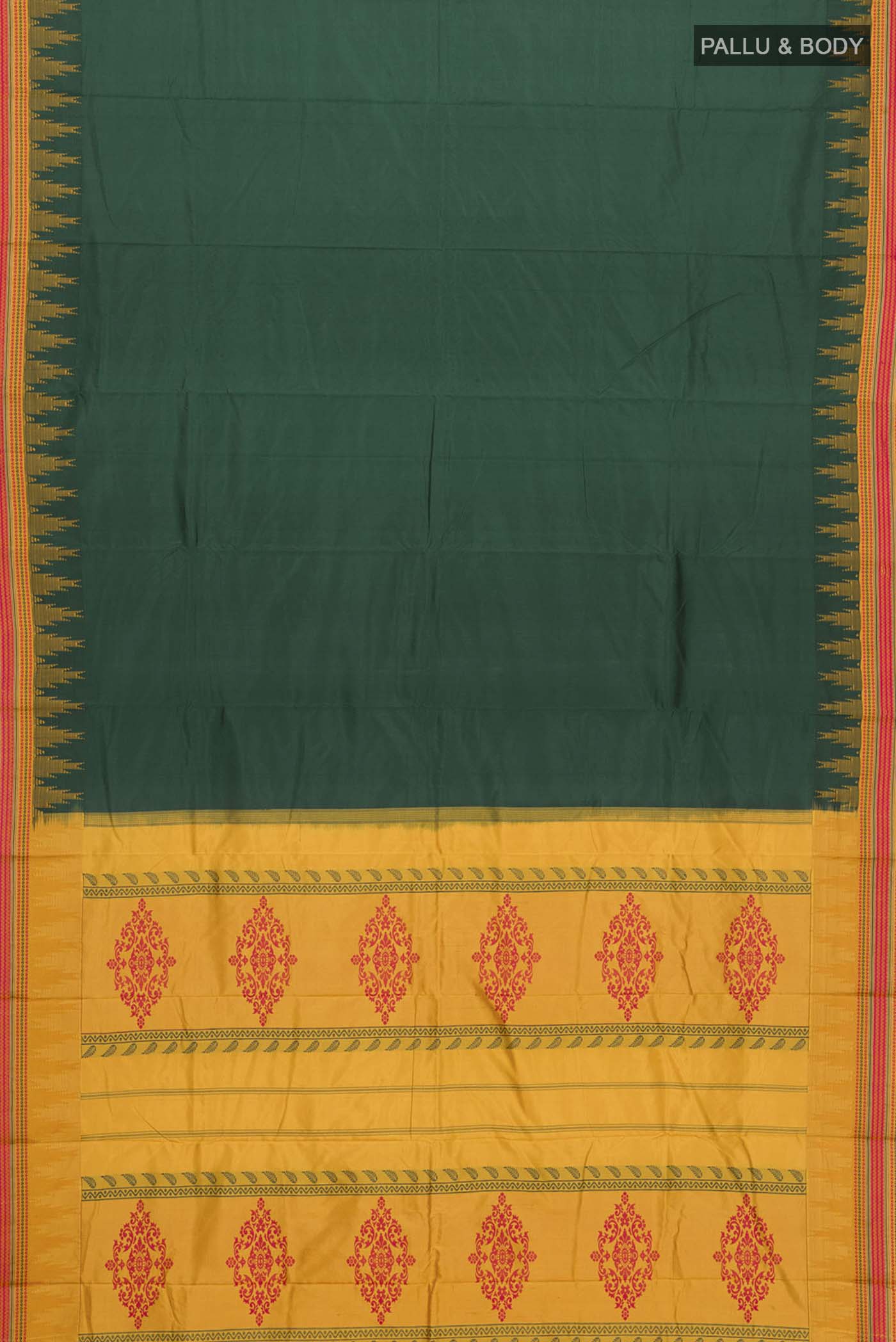 Green Bangalore Silk Saree - Image 5