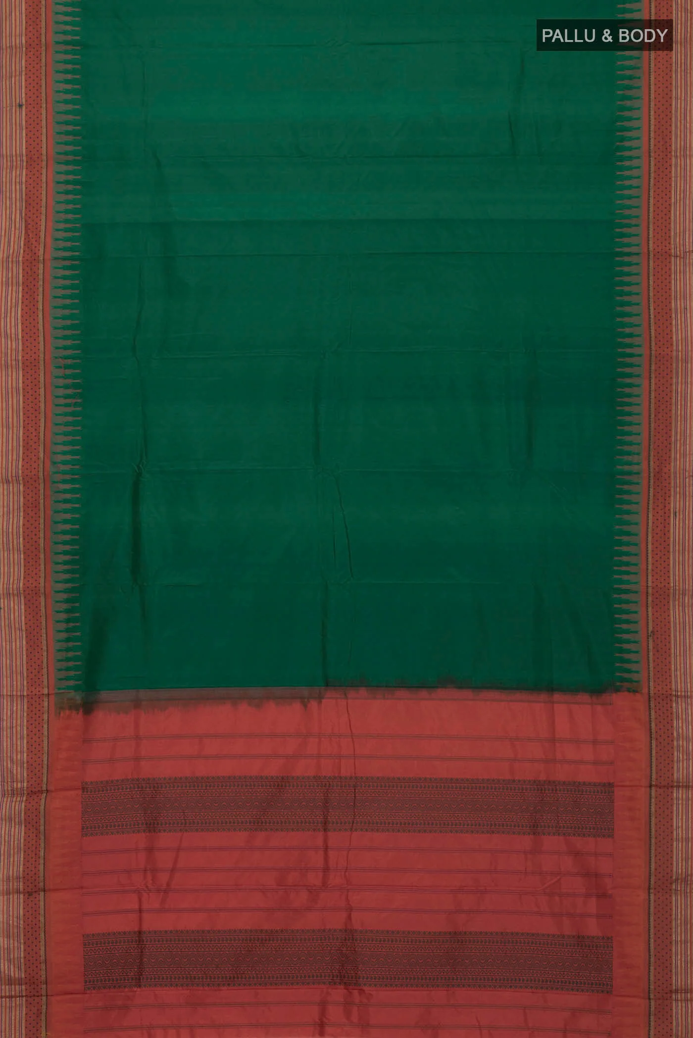 Green Bangalore Silk Saree - Image 5