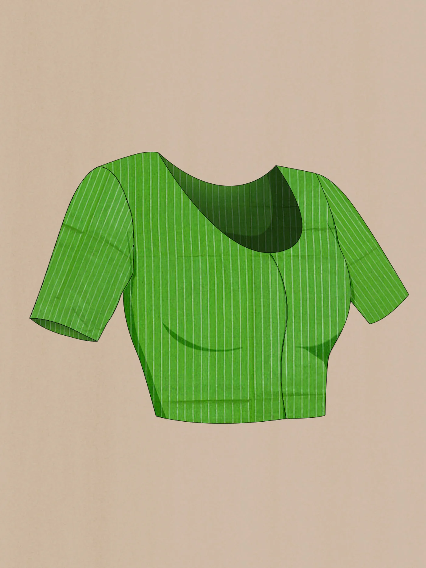 Green Bhagalpuri Tussar Silk Saree - Image 4