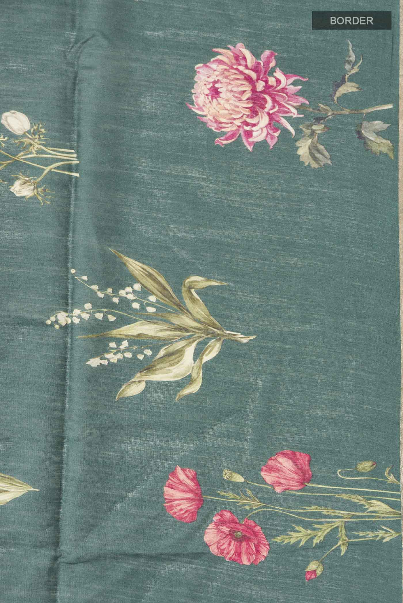 Green Bhagalpuri Tussar Silk Saree - Image 3