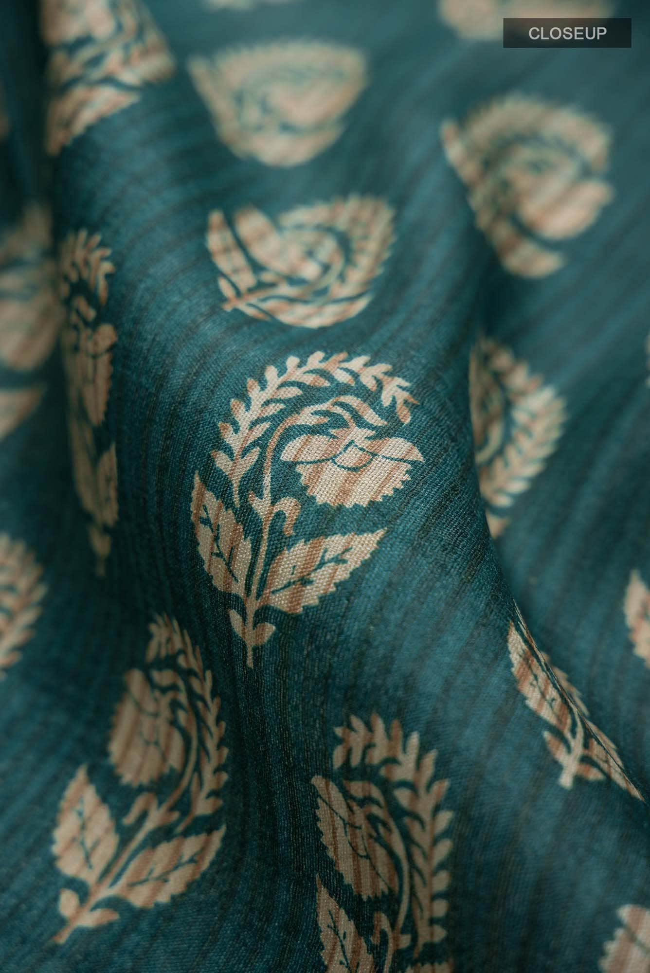 Green Bhagalpuri Tussar Silk Saree - Image 2