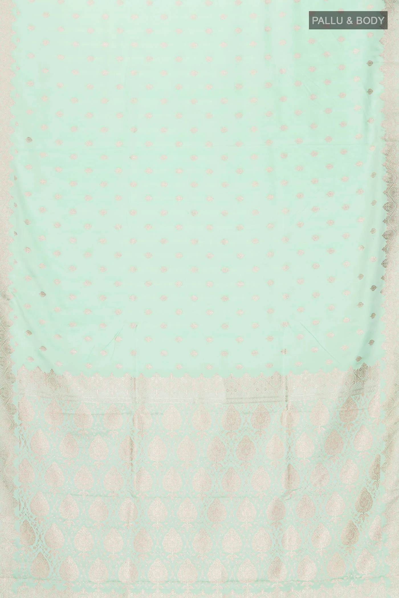 Green Blended Banarasi Silk Saree - Image 3