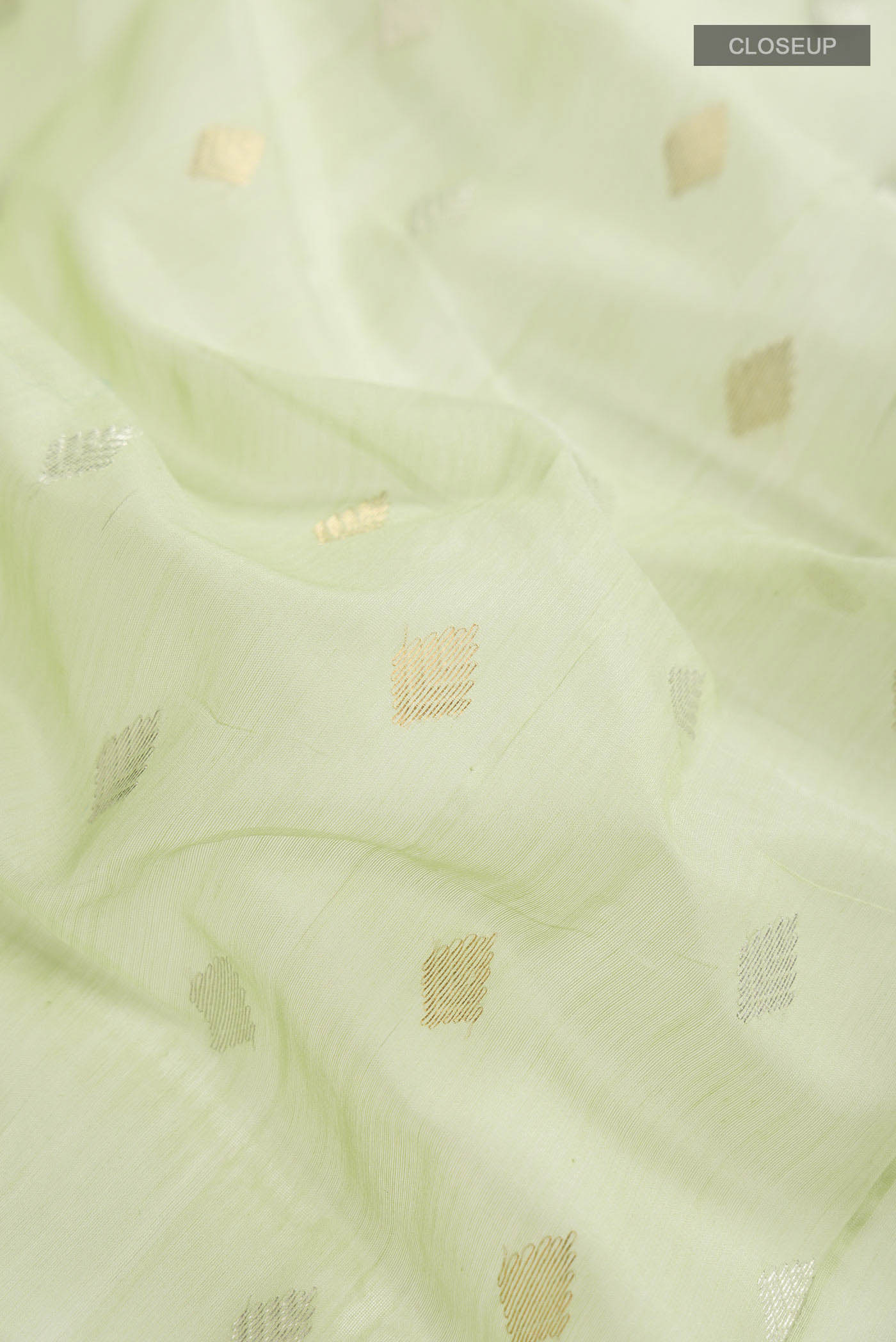 Green Chanderi Silk Cotton Saree - Image 2
