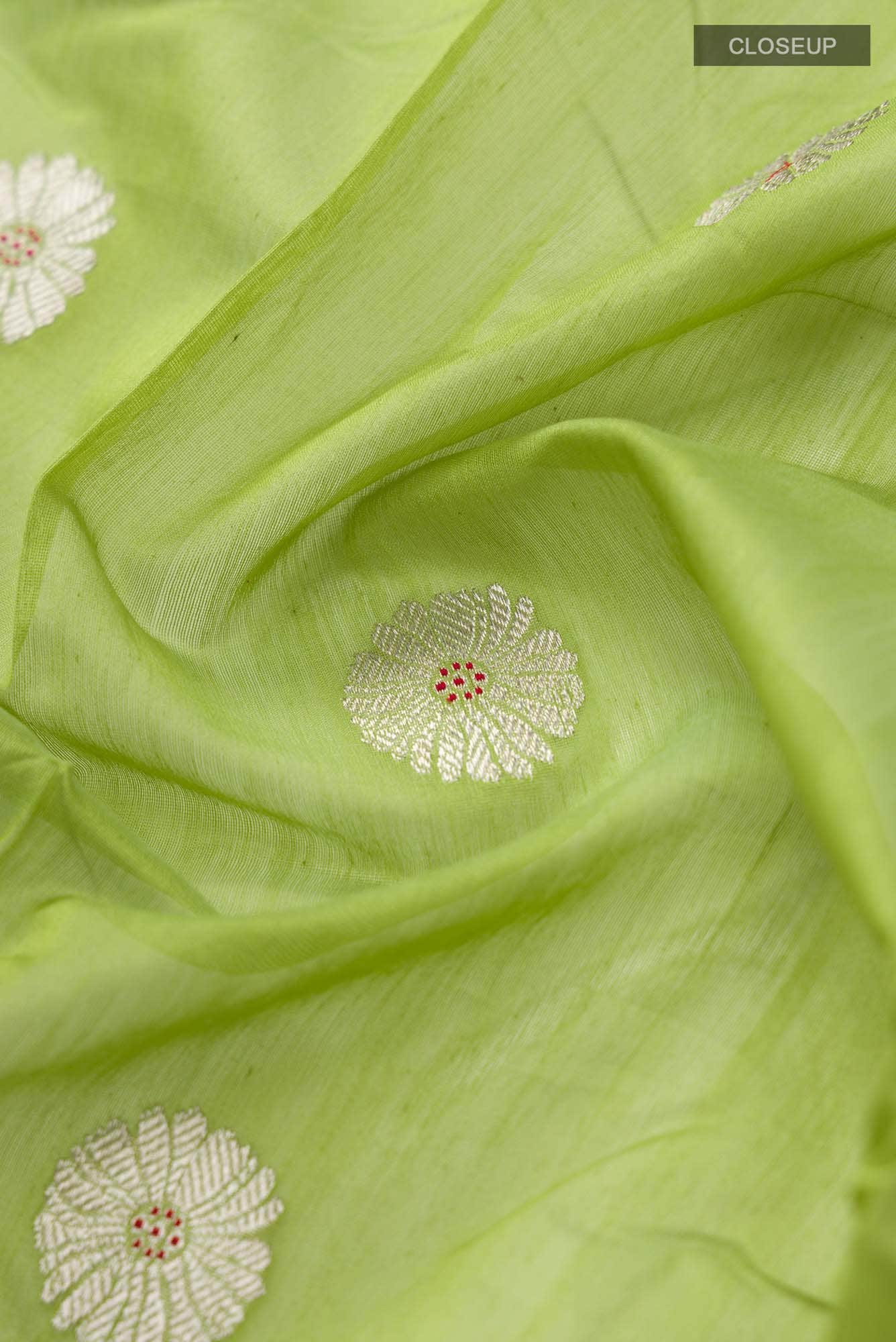 Navya Green Chanderi Silk Cotton Saree - Image 3