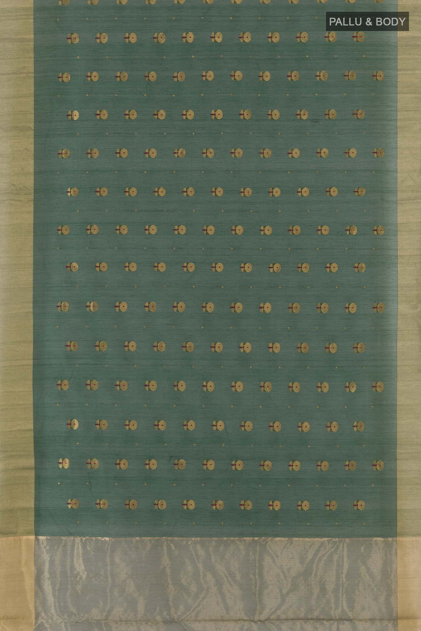 Green Chanderi Silk Cotton Saree - Image 5