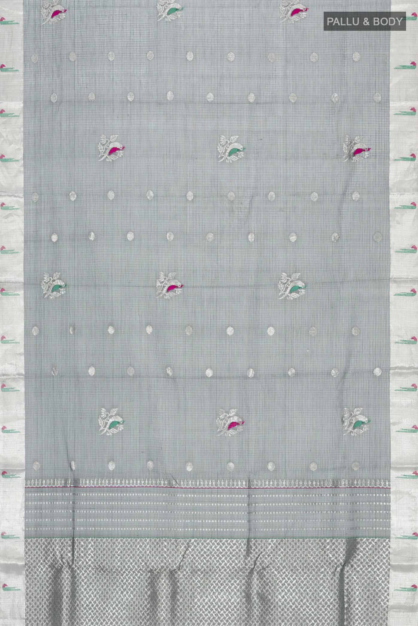 Green Chanderi Silk Saree - Image 6