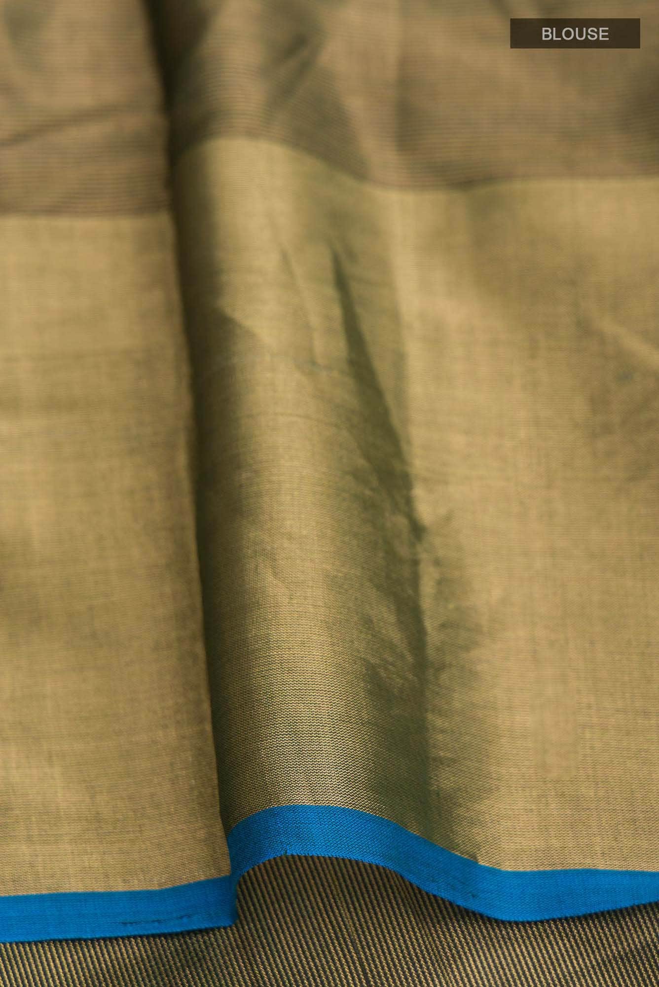 Green Chanderi Tissue Silk Cotton Saree - Image 6